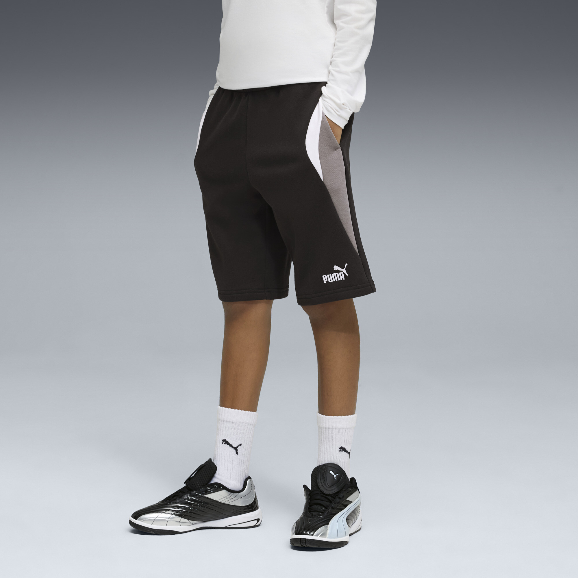 PUMA Essentials Block short voor Heren, Zwart, Maat 13-14Y thumbnail 4