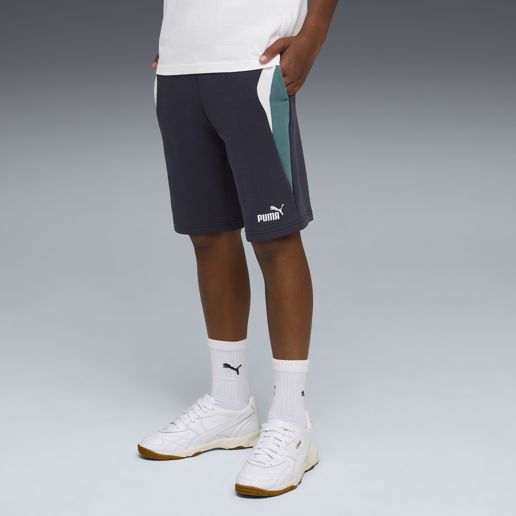 PUMA Essentials Block short voor Heren, Blauw, Maat 7-8Y thumbnail 4