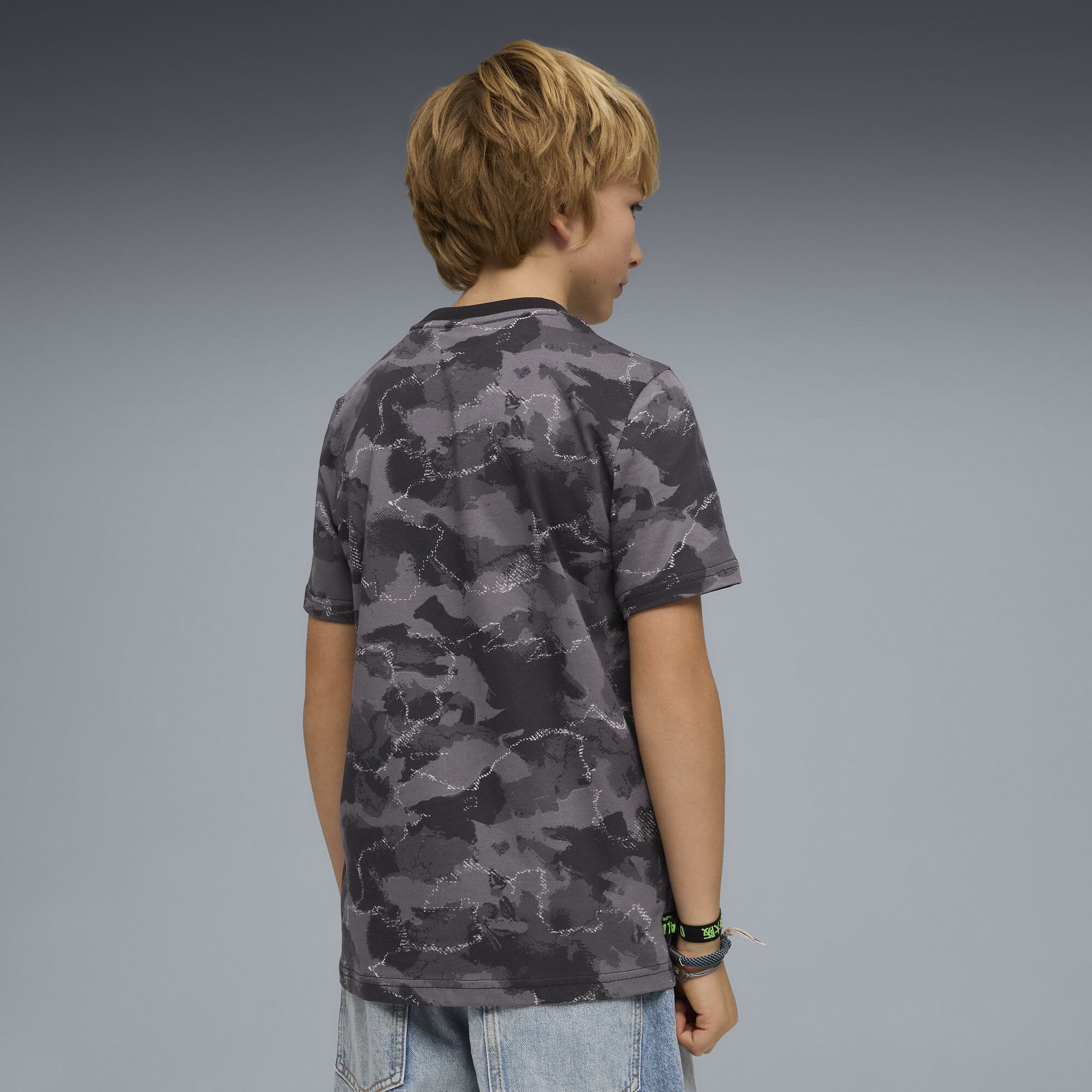 PUMA Essentials Camo bedrukt T-shirt voor Heren, Zwart, Maat 7-8Y thumbnail 3