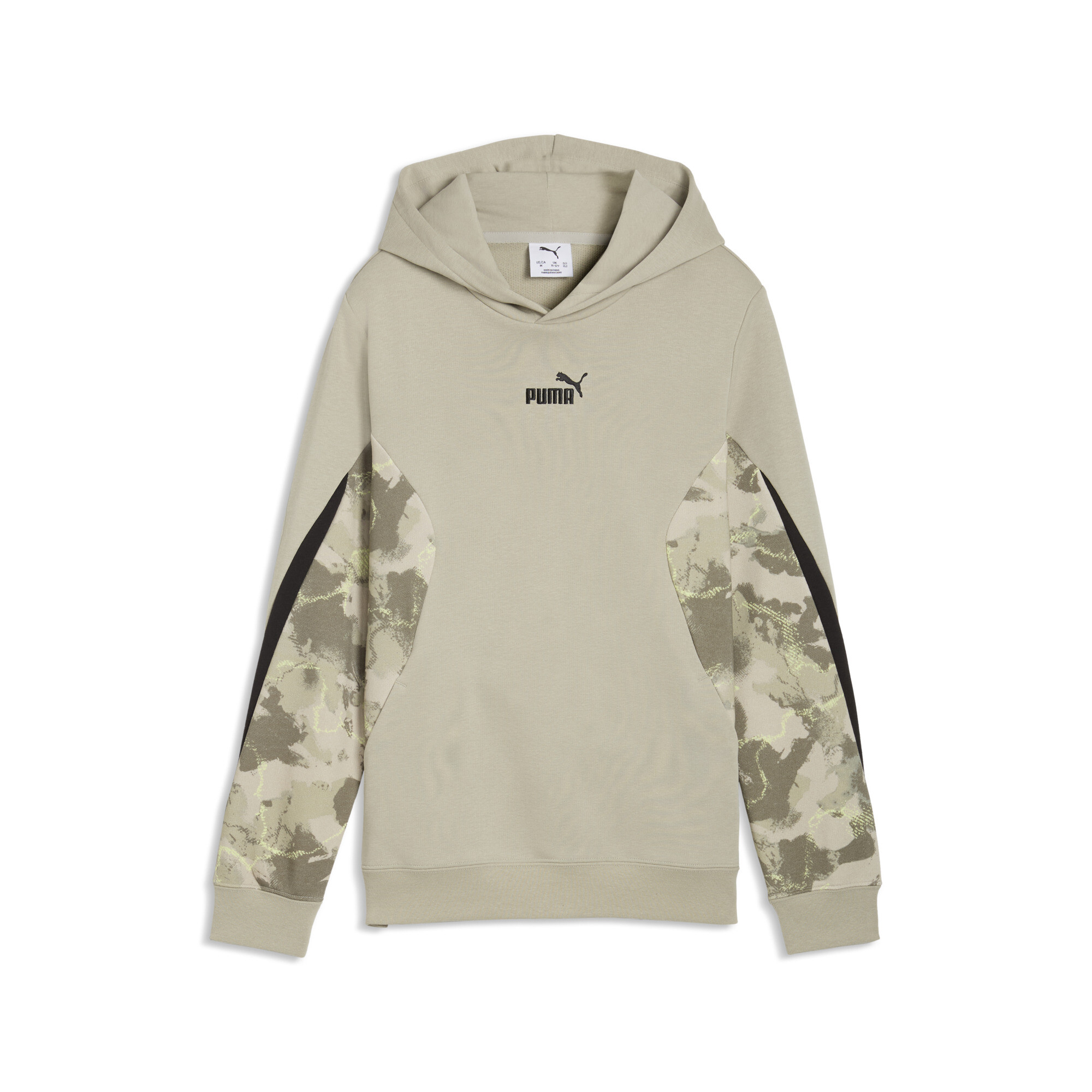 PUMA Essentials camouflagehoodie voor Heren, Beige/Grijs, Maat 11-12Y