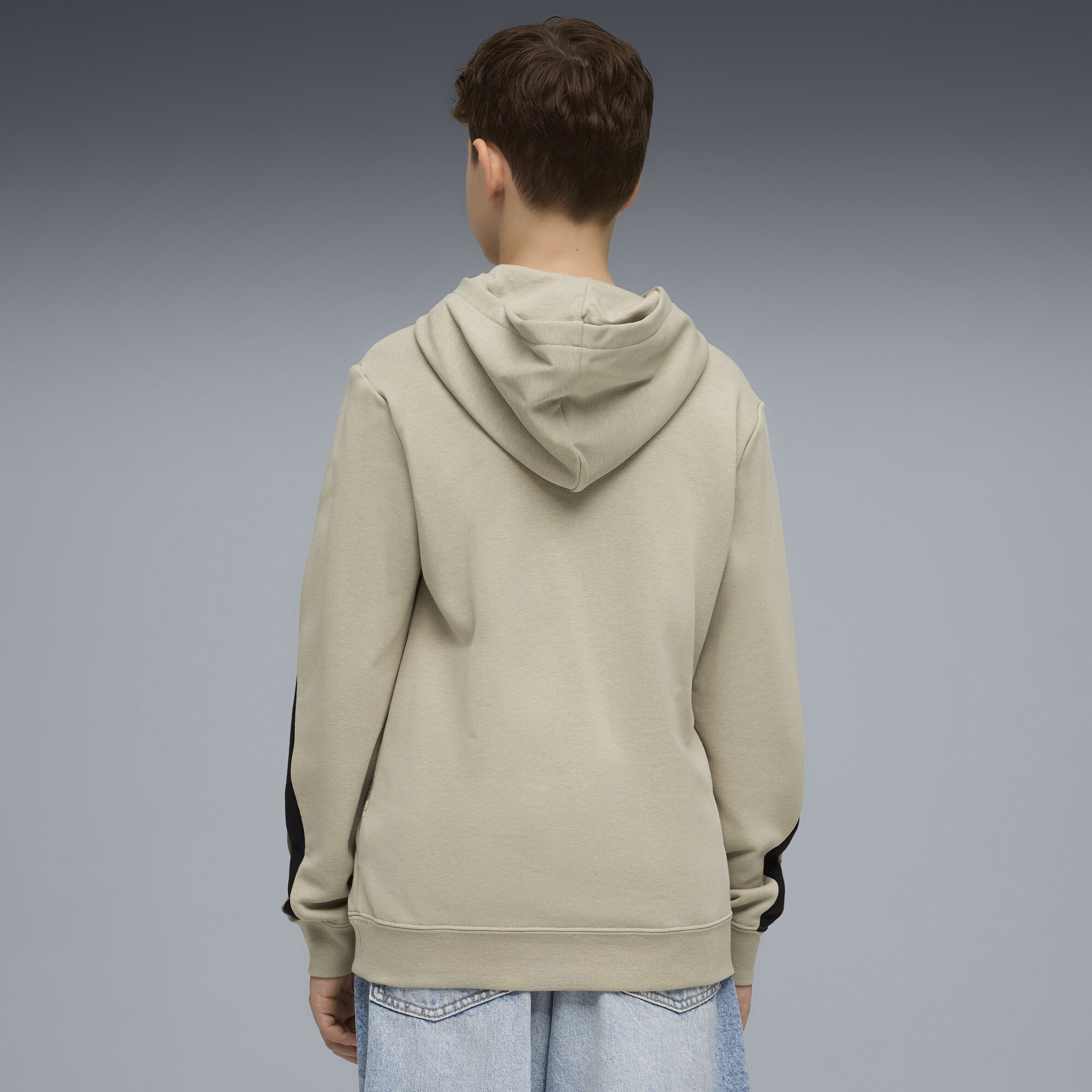 PUMA Essentials camouflagehoodie voor Heren, Beige/Grijs, Maat 9-10Y thumbnail 3