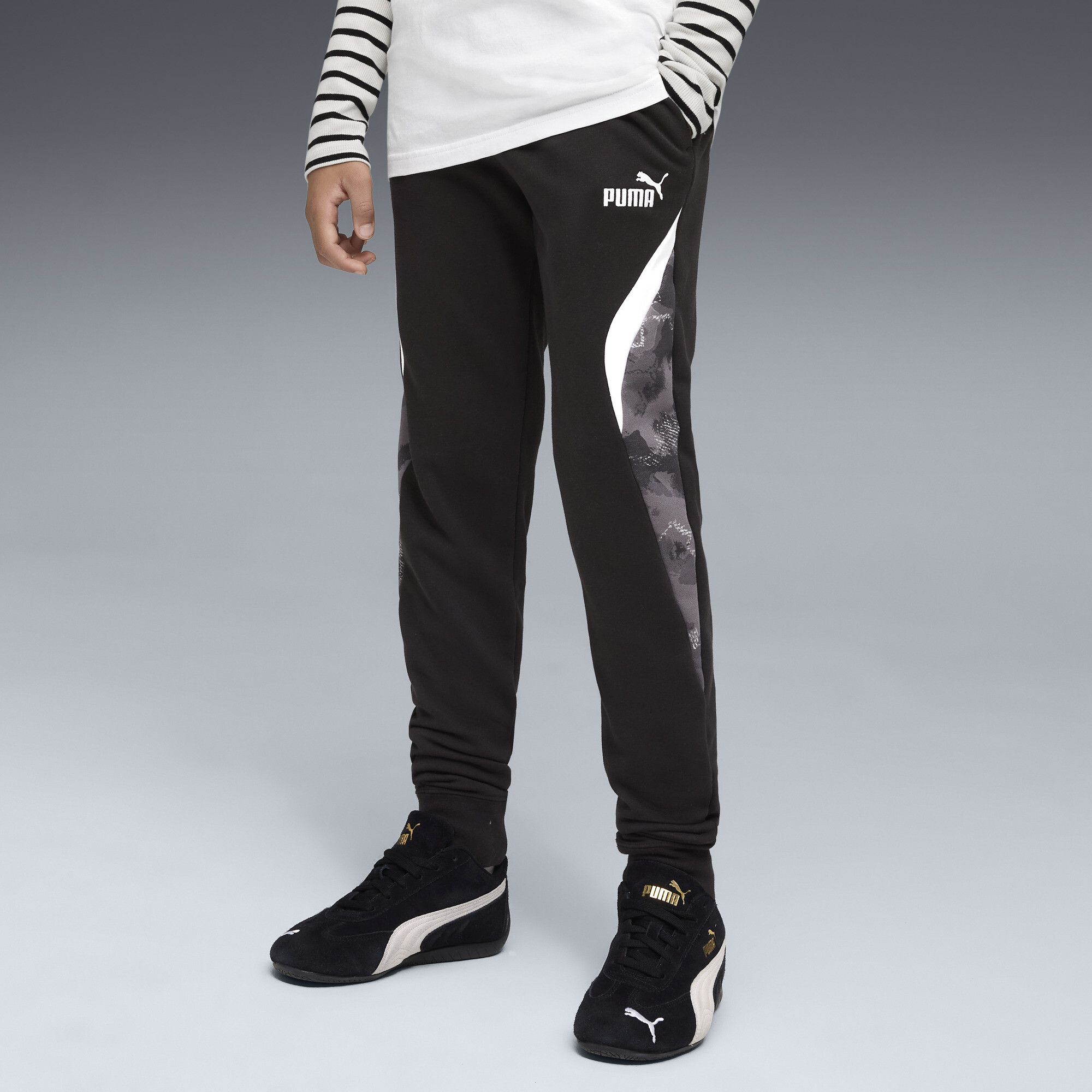 PUMA Essentials camouflagesweatpants voor Heren, Zwart, Maat 11-12Y thumbnail 4
