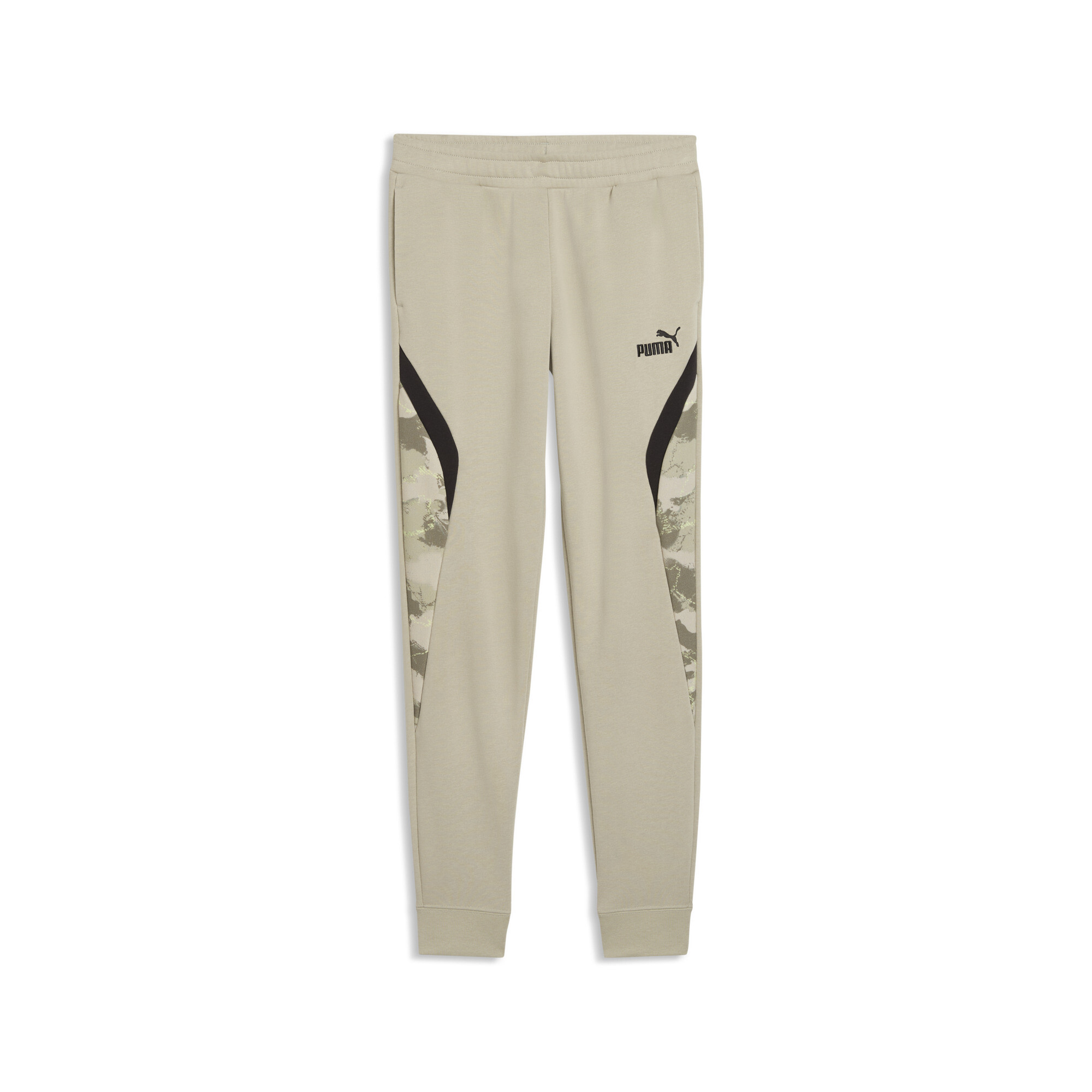 PUMA Essentials camouflagesweatpants voor Heren, Beige/Grijs, Maat 5-6Y