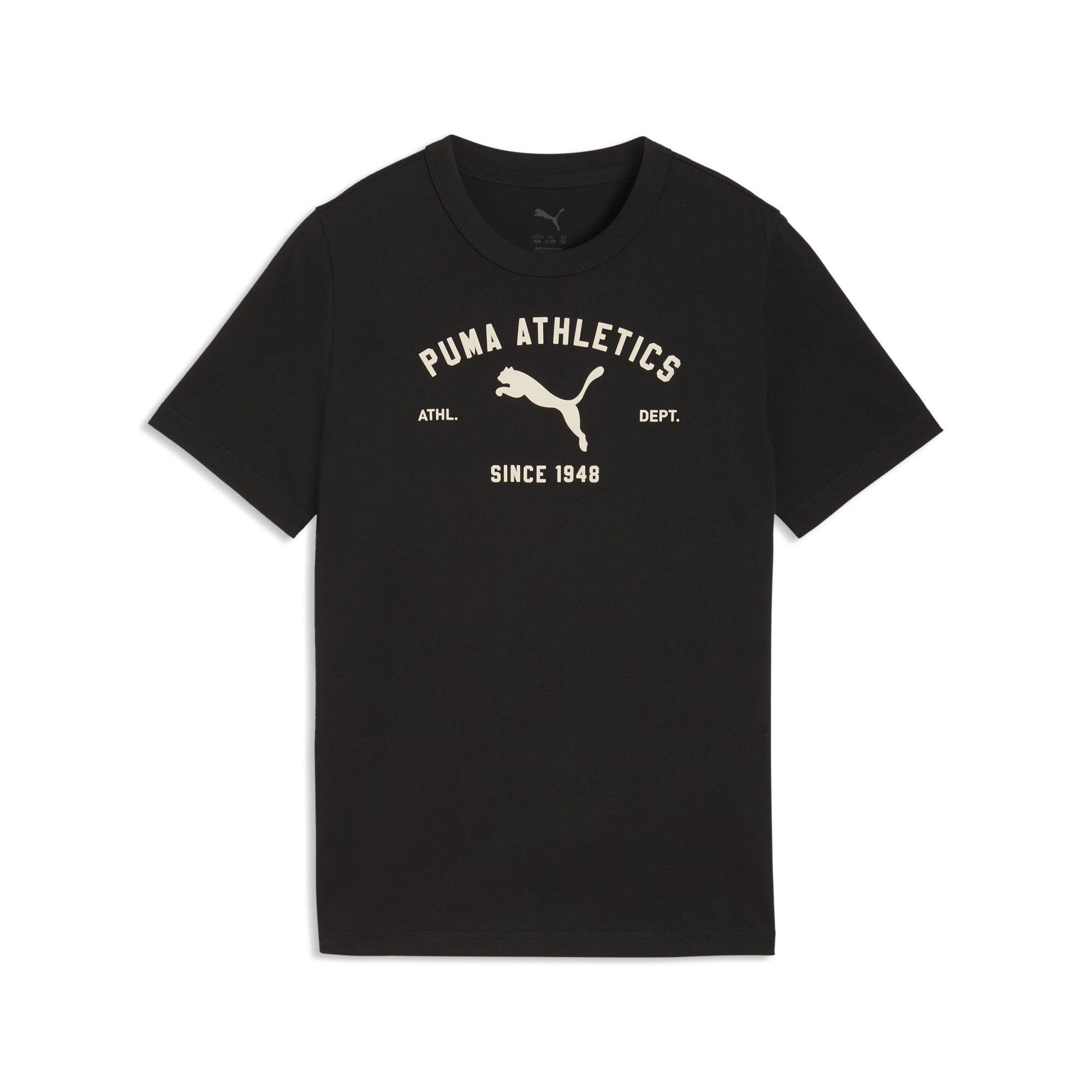 PUMA Class T-shirt met print voor Heren, Zwart, Maat 9-10Y