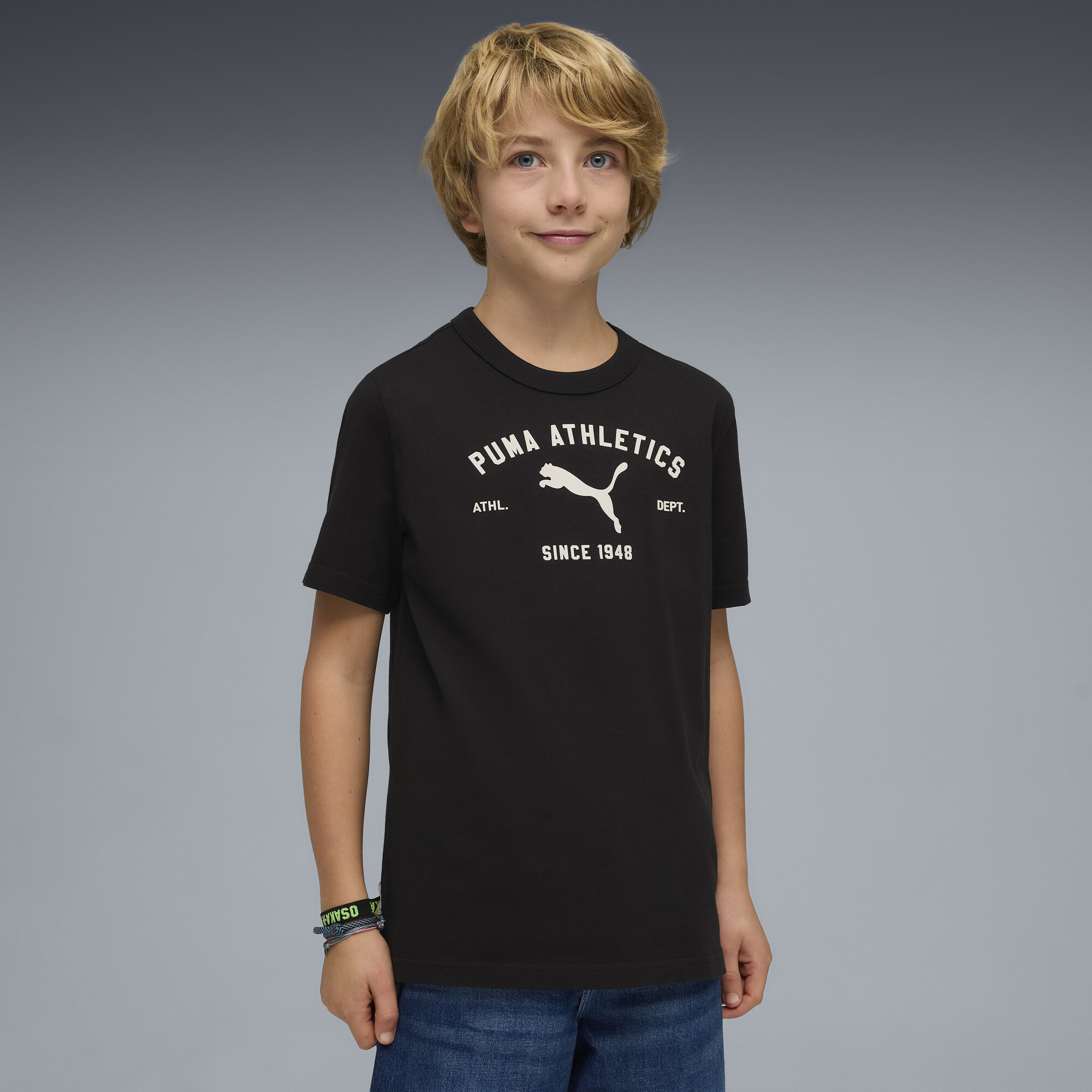 PUMA Class T-shirt met print voor Heren, Zwart, Maat 9-10Y thumbnail 4