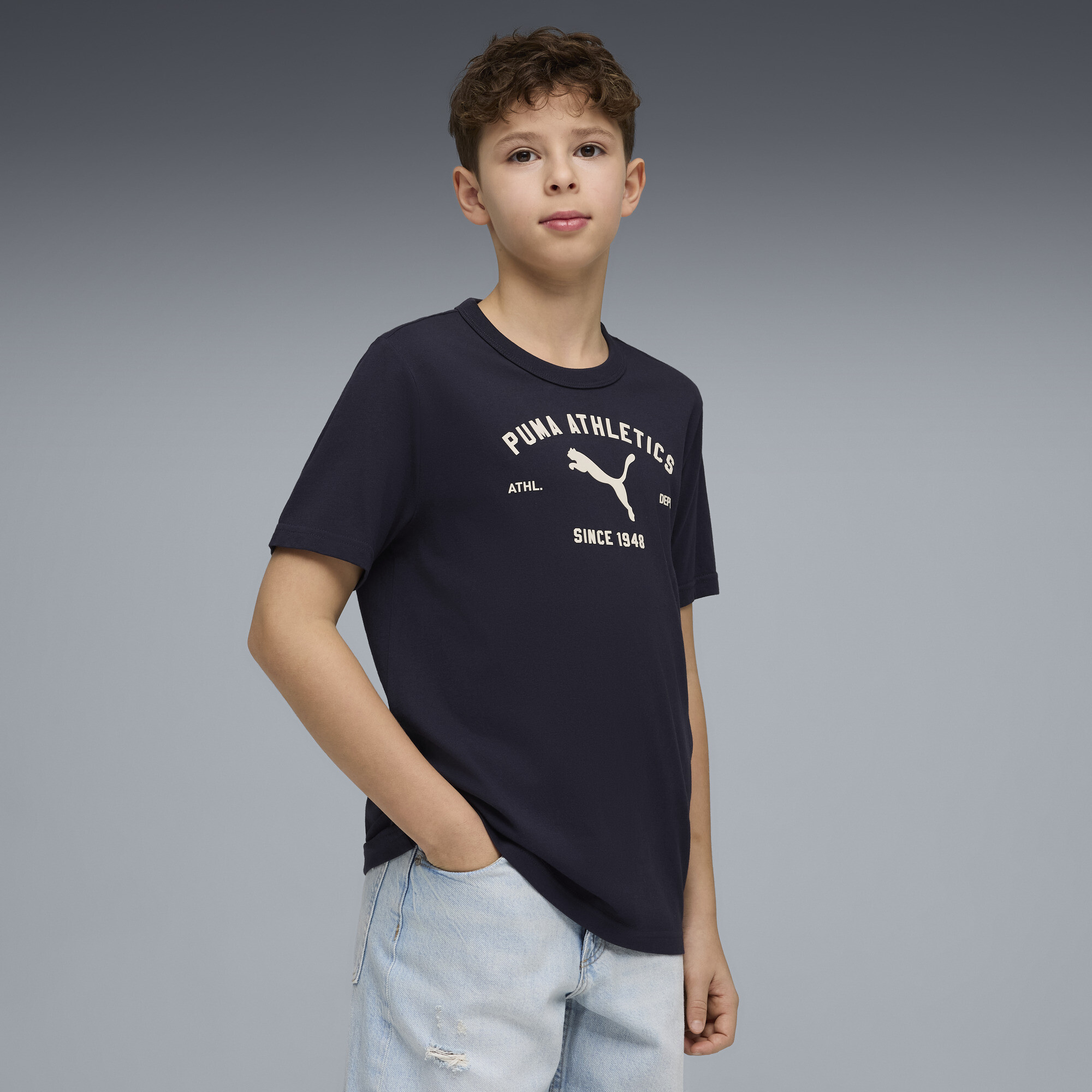 PUMA Class T-shirt met print voor Heren, Blauw, Maat 7-8Y thumbnail 4