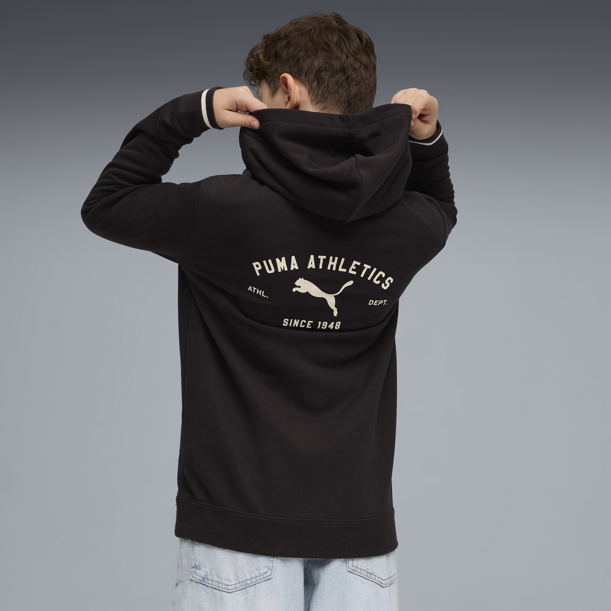 PUMA Class hoodie met print voor Heren, Zwart, Maat 9-10Y thumbnail 3