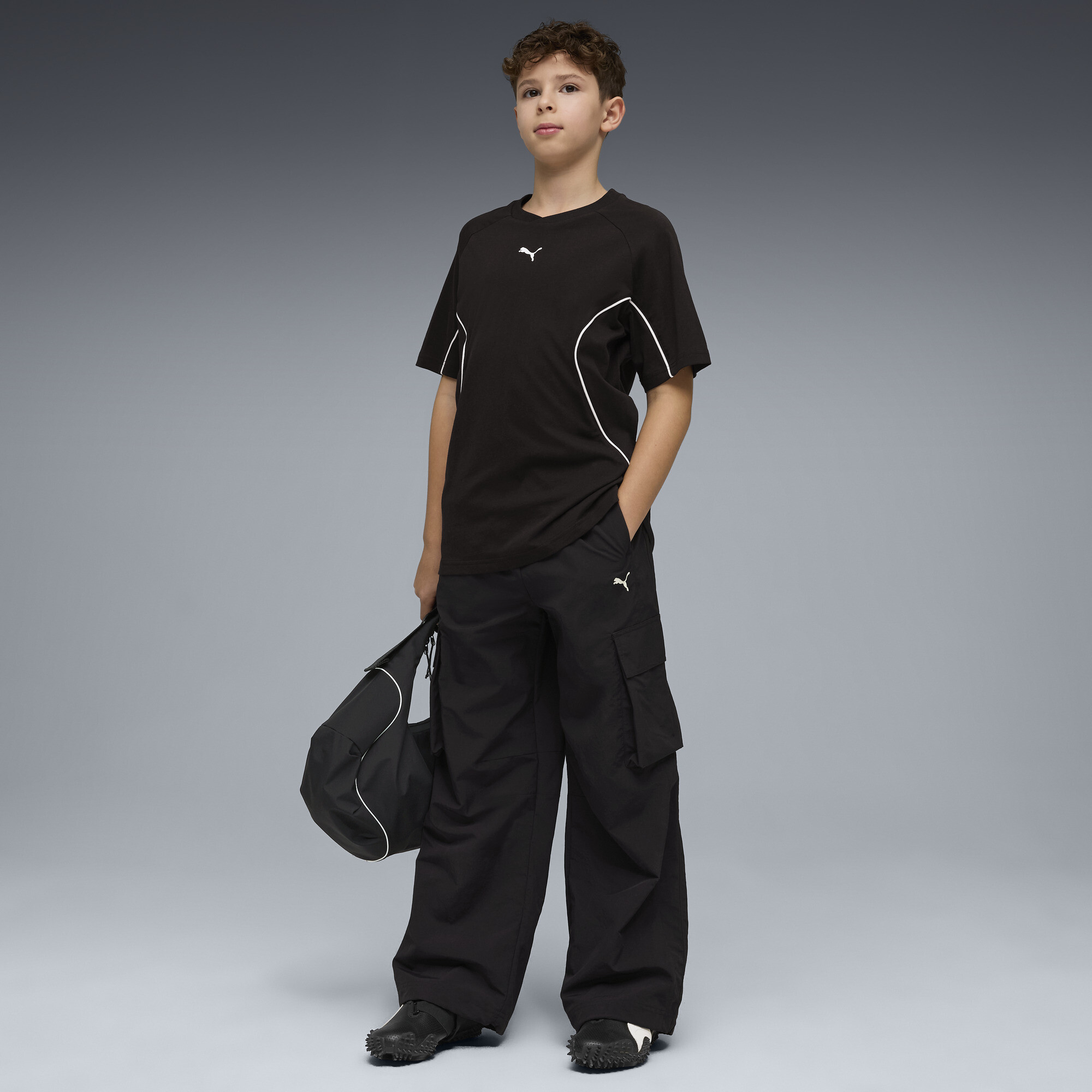 PUMA Sport relaxed T-shirt voor Heren, Zwart, Maat 11-12Y thumbnail 2