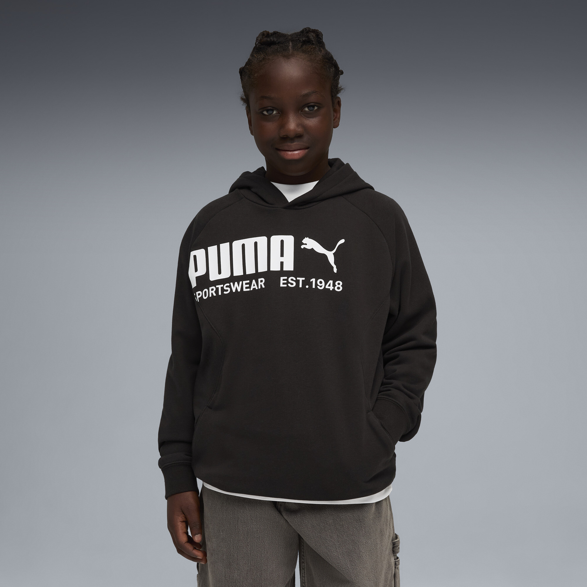 PUMA Sport relaxte hoodie voor Heren, Zwart, Maat 15-16Y thumbnail 4