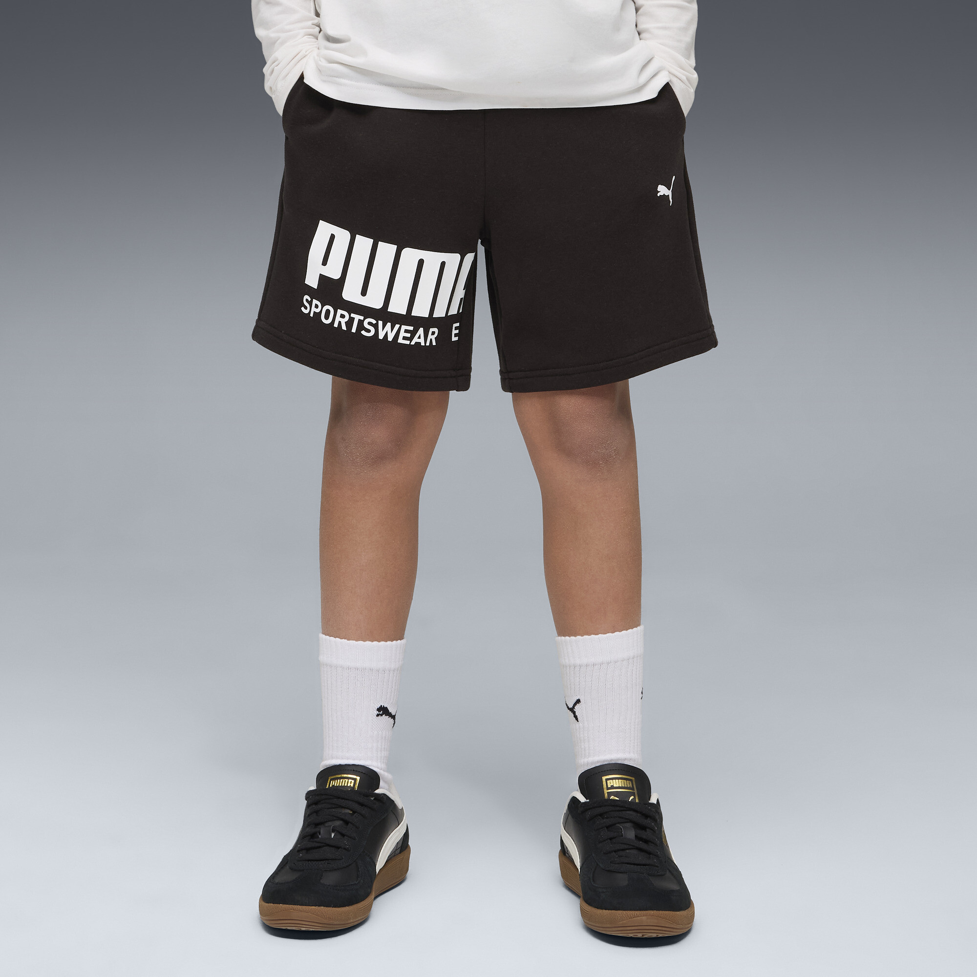 PUMA Sport Graphic short voor Heren, Zwart, Maat 11-12Y