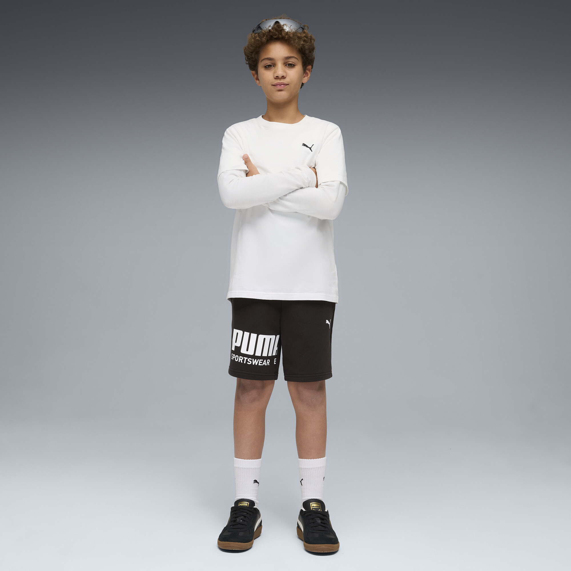 PUMA Sport Graphic short voor Heren, Zwart, Maat 11-12Y thumbnail 4