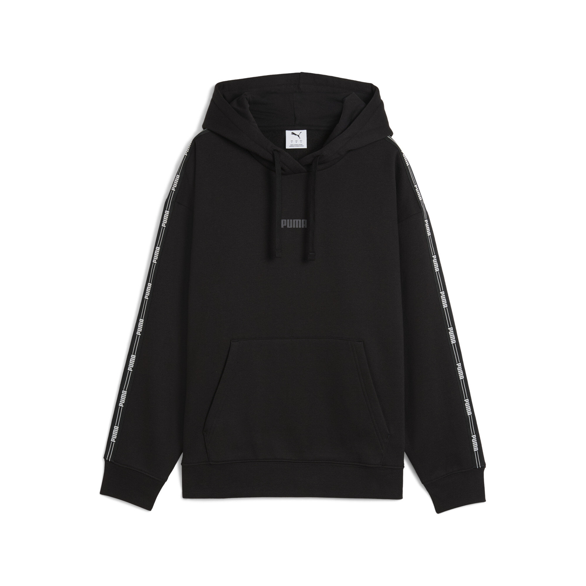 PUMA Tape Fleece Hoodie Vrouwen voor Dames, Zwart, Maat XL