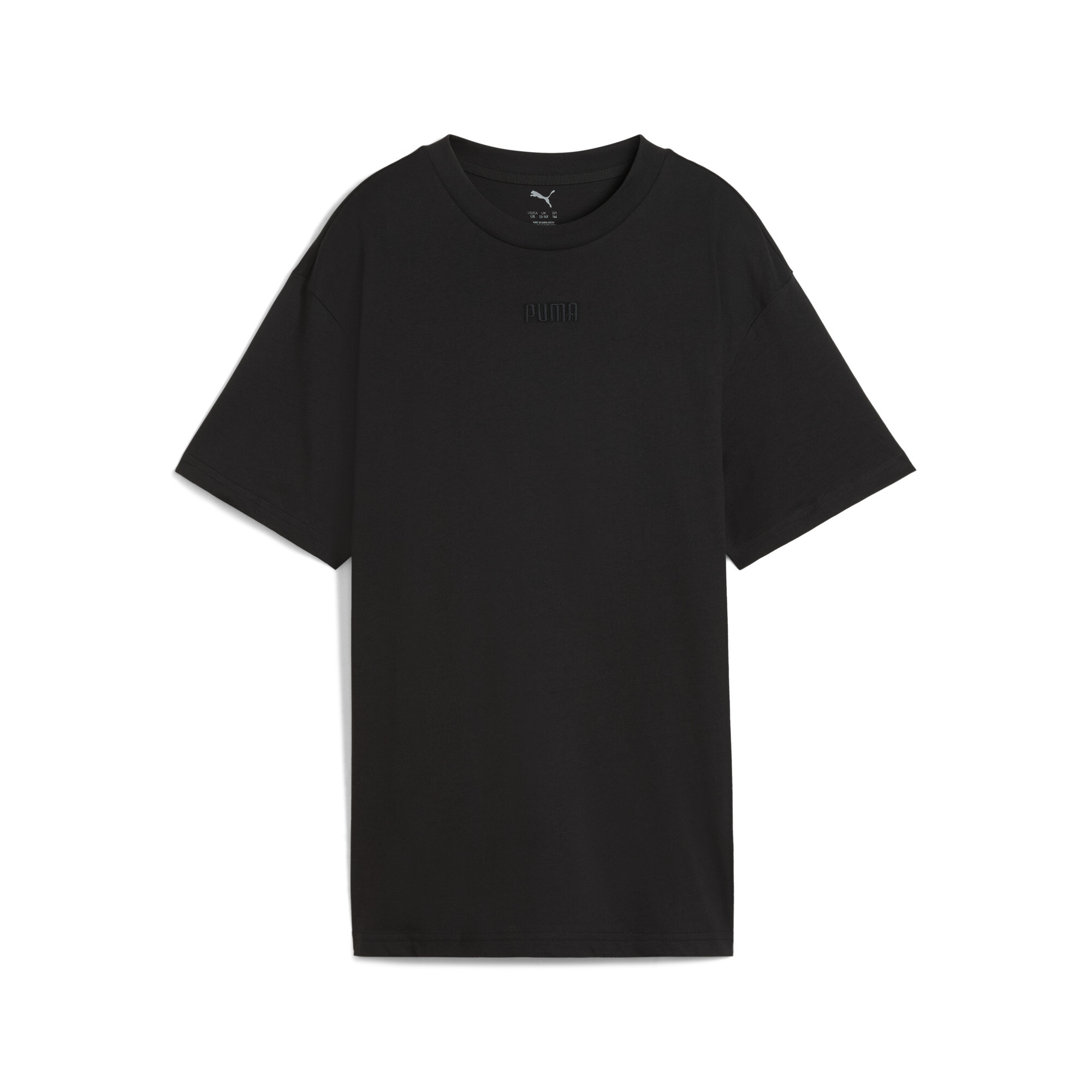 PUMA Essentials Elevated Relaxed Tee Jeugd, Zwart, Maat 11-12Y