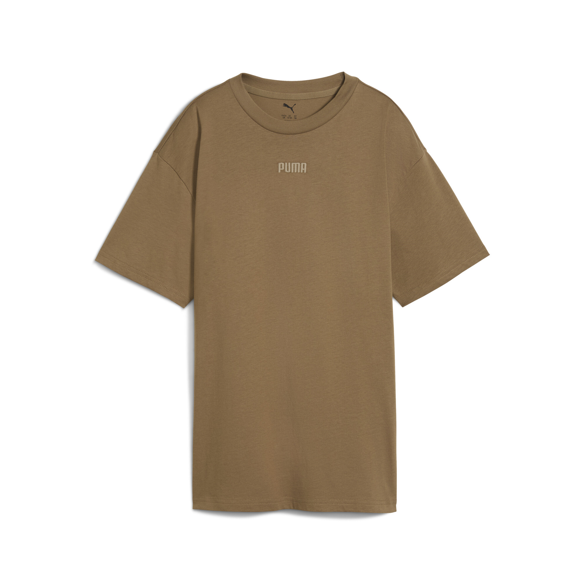 PUMA Essentials Elevated Relaxed Tee Jeugd, Zwart, Maat 6-7Y