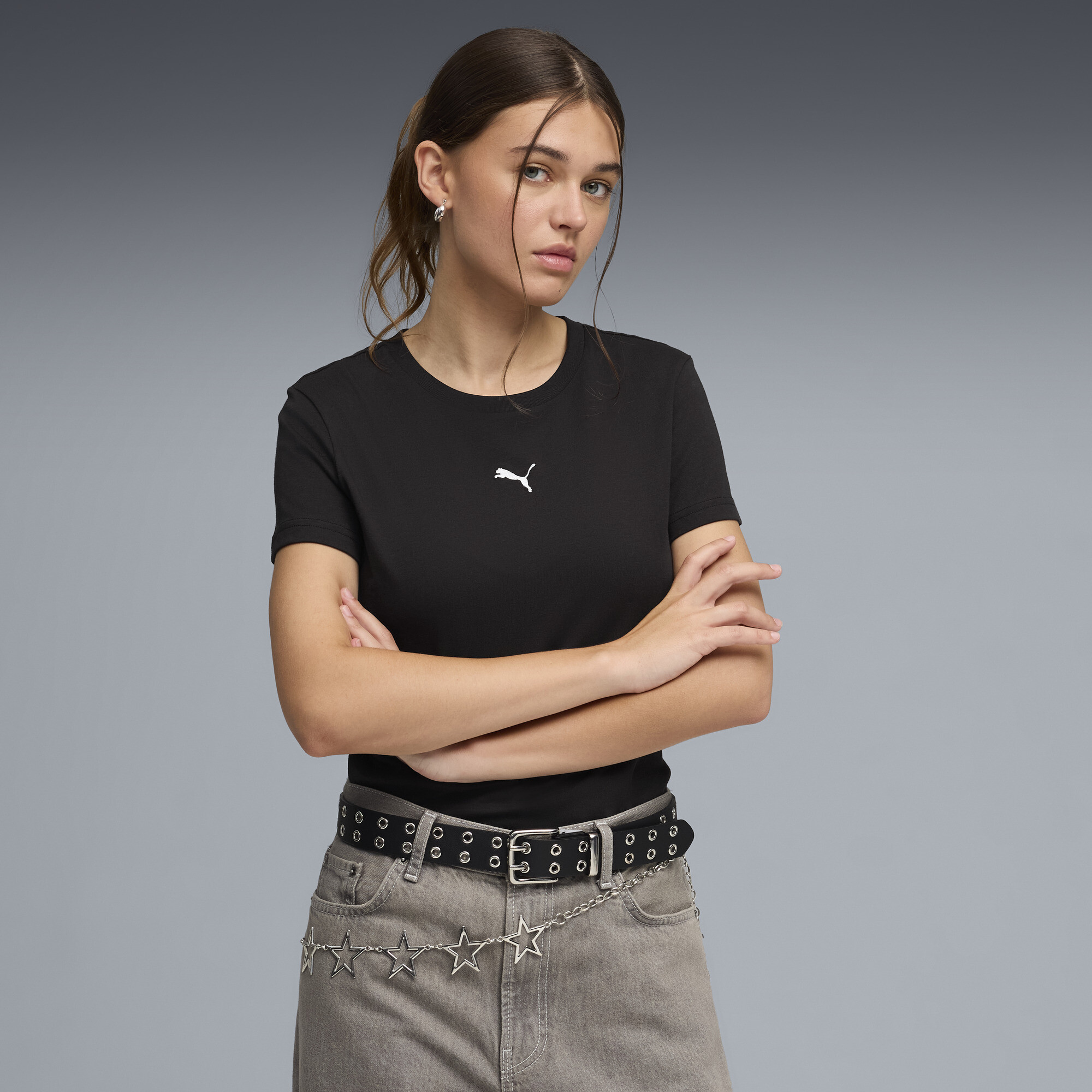 Polera Essentials Cat Logo para mujer