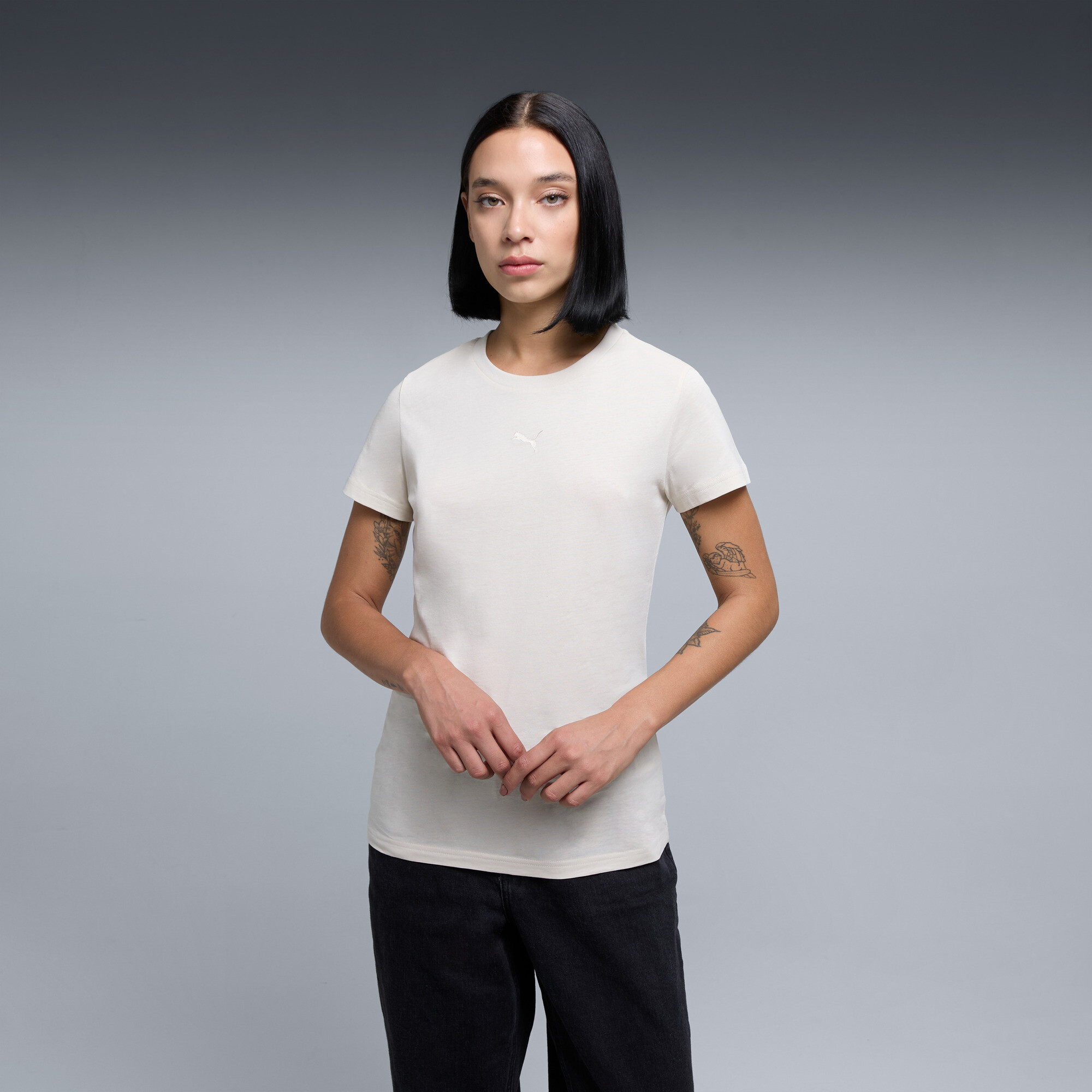 Polera Essentials Cat Logo para mujer