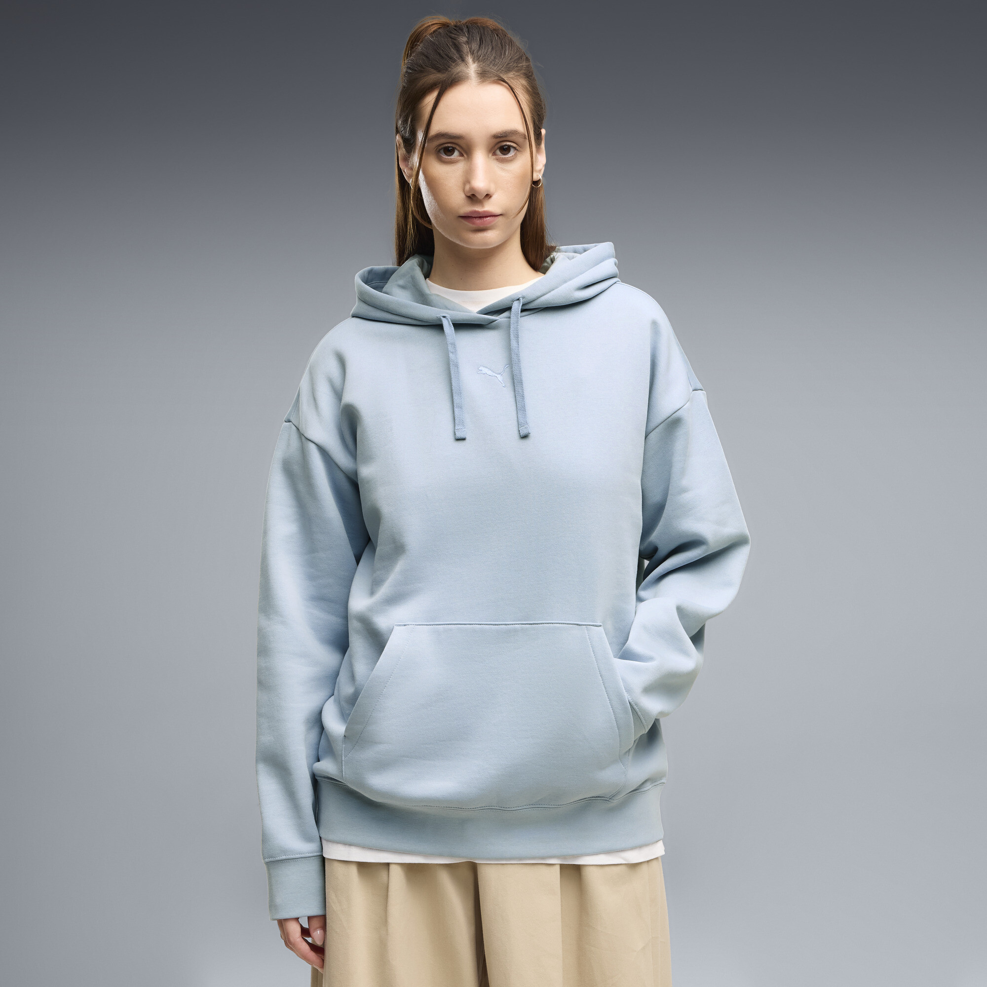 PUMA Essentials Fleece Relaxed Hoodie Damen, Kleidung, Blau, M