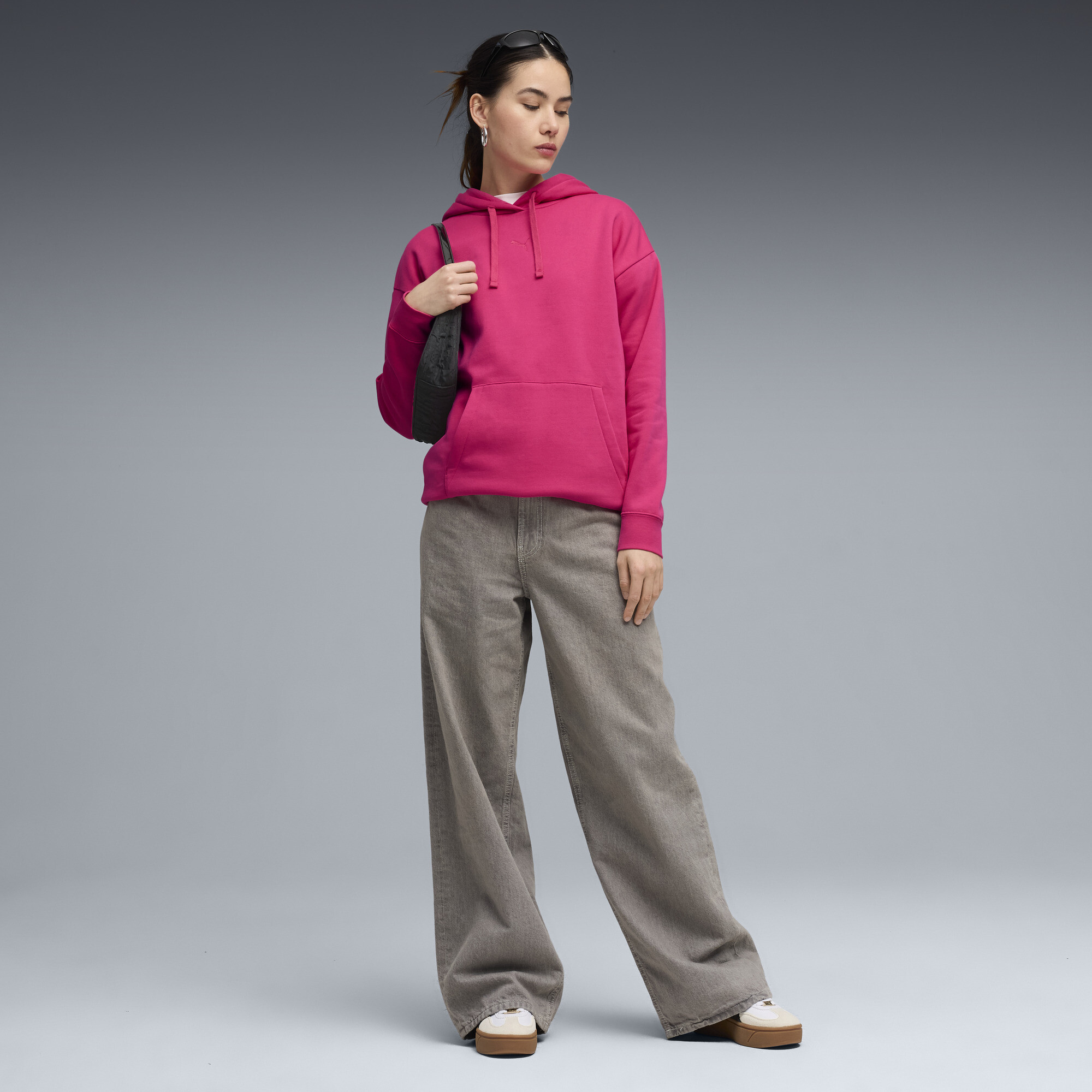 PUMA Essentials relaxte hoodie van fleece voor Dames, Roze, Maat S thumbnail 4