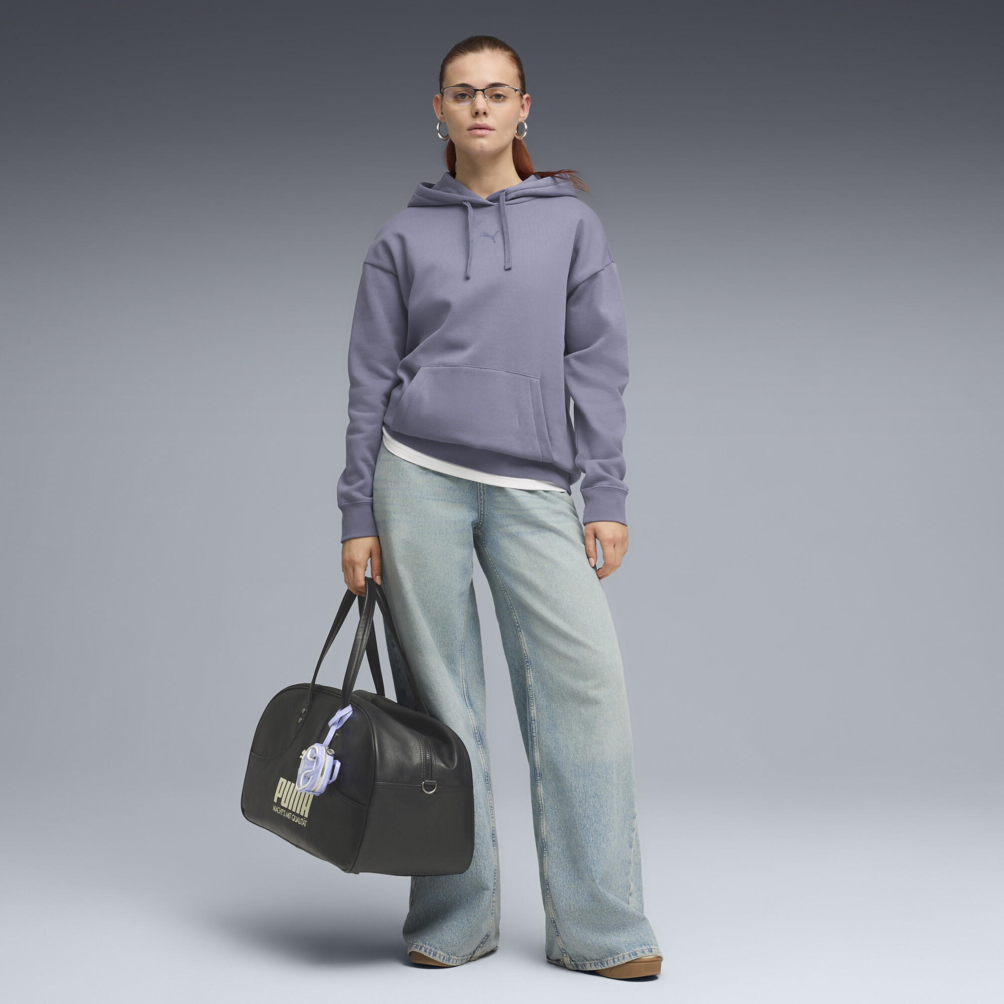 PUMA Essentials relaxte hoodie van fleece voor Dames, Grijs, Maat S thumbnail 4