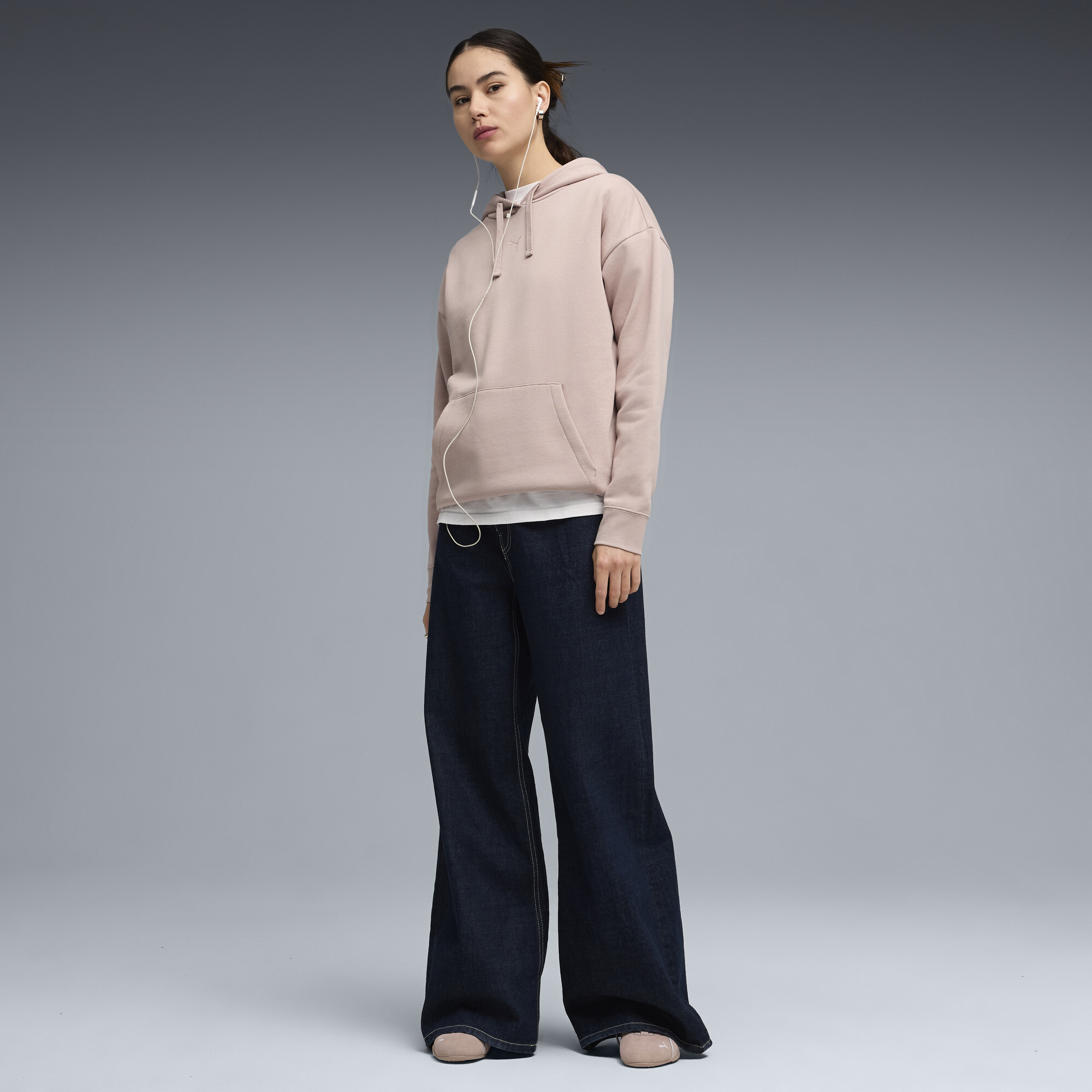 PUMA Essentials relaxte hoodie van fleece voor Dames, Roze, Maat L thumbnail 4