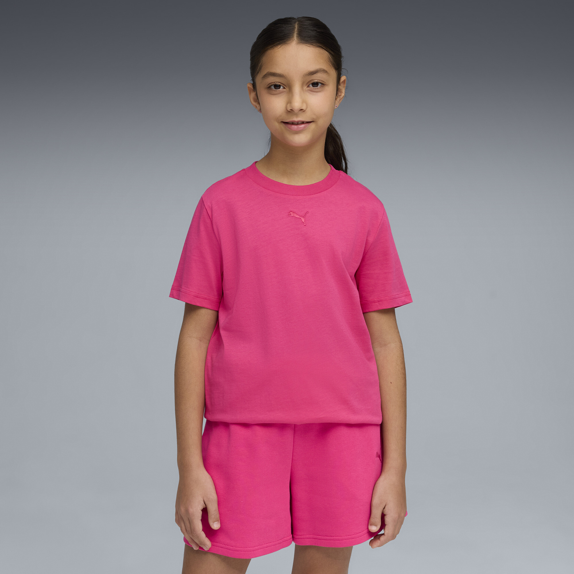 PUMA Essentials T-shirt voor Dames, Roze, Maat 5-6Y thumbnail 4