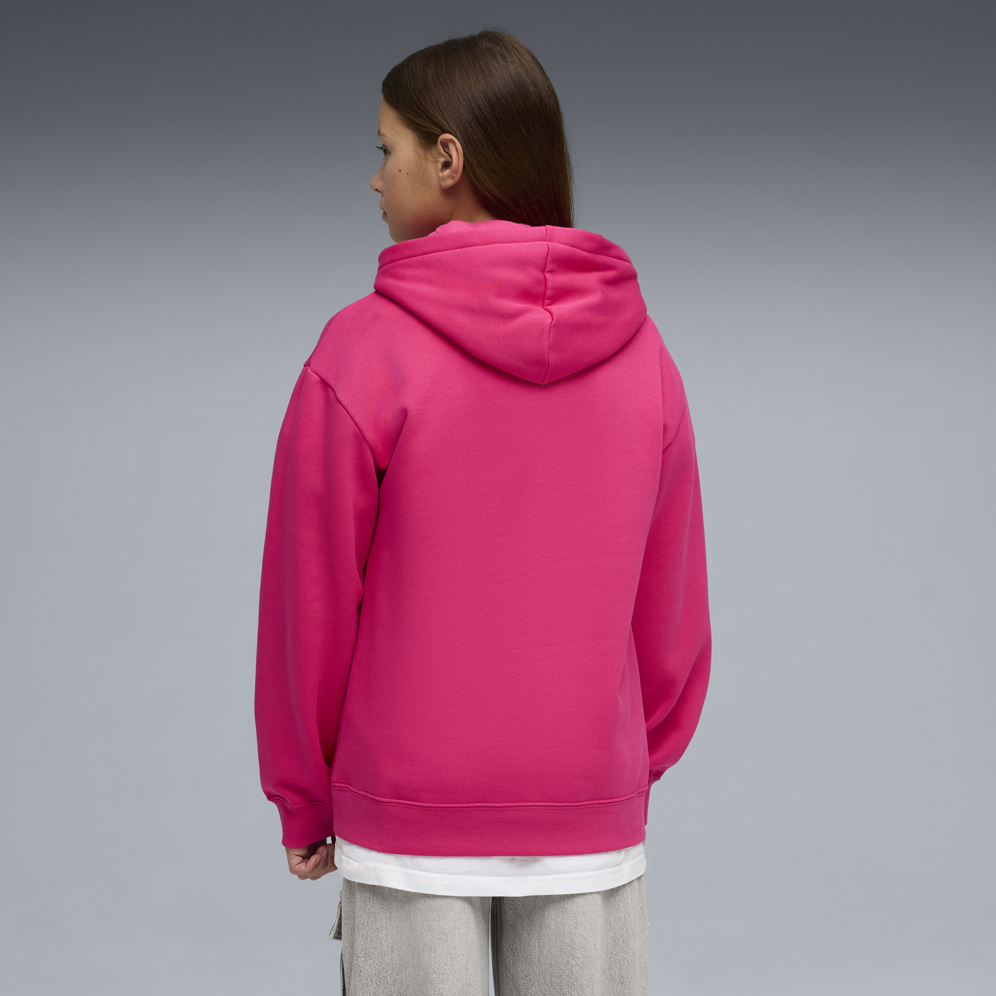 PUMA Essentials relaxte hoodie van fleece voor Dames, Roze, Maat 11-12Y thumbnail 3