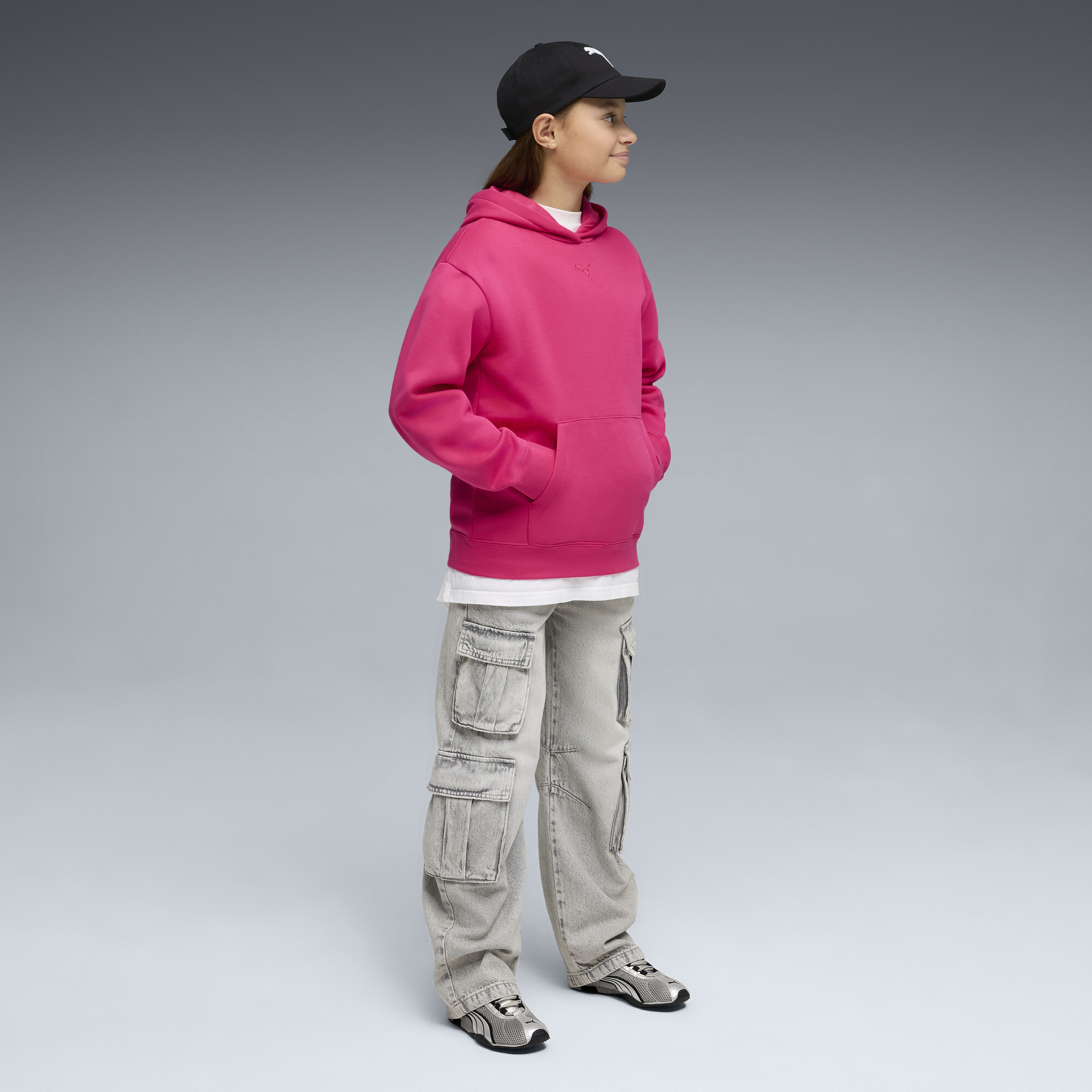 PUMA Essentials relaxte hoodie van fleece voor Dames, Roze, Maat 11-12Y thumbnail 2