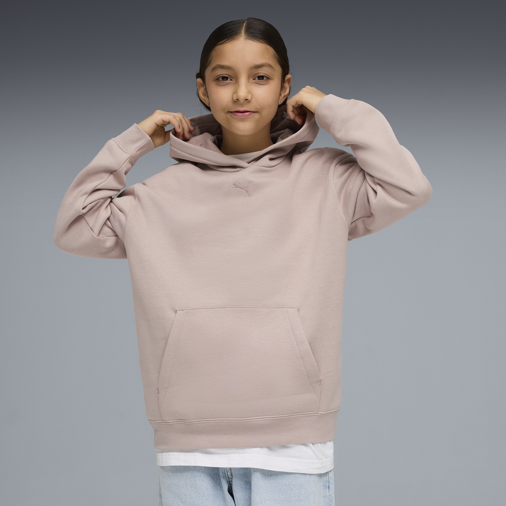 PUMA Essentials relaxte hoodie van fleece voor Dames, Roze, Maat 11-12Y thumbnail 4