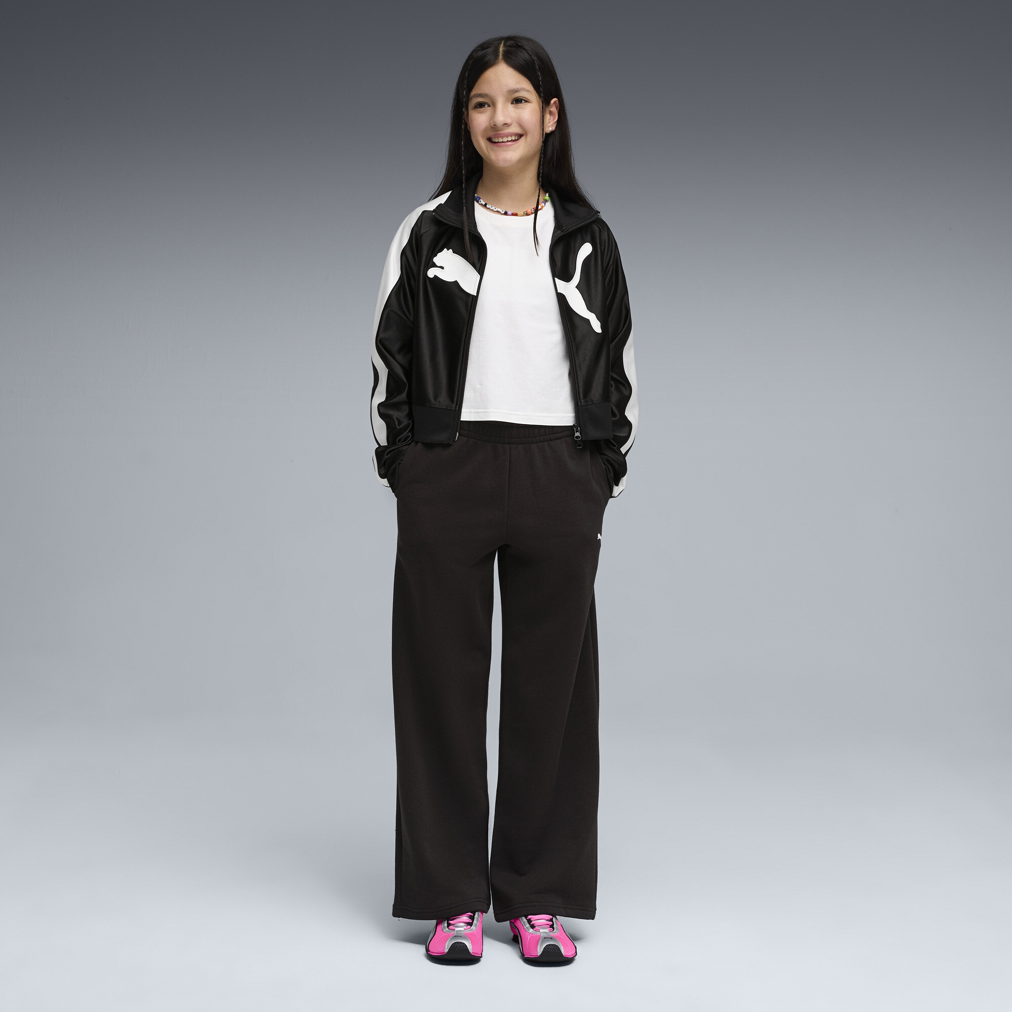 PUMA Essentials broek met wijde pijpen voor Dames, Zwart, Maat 11-12Y thumbnail 2