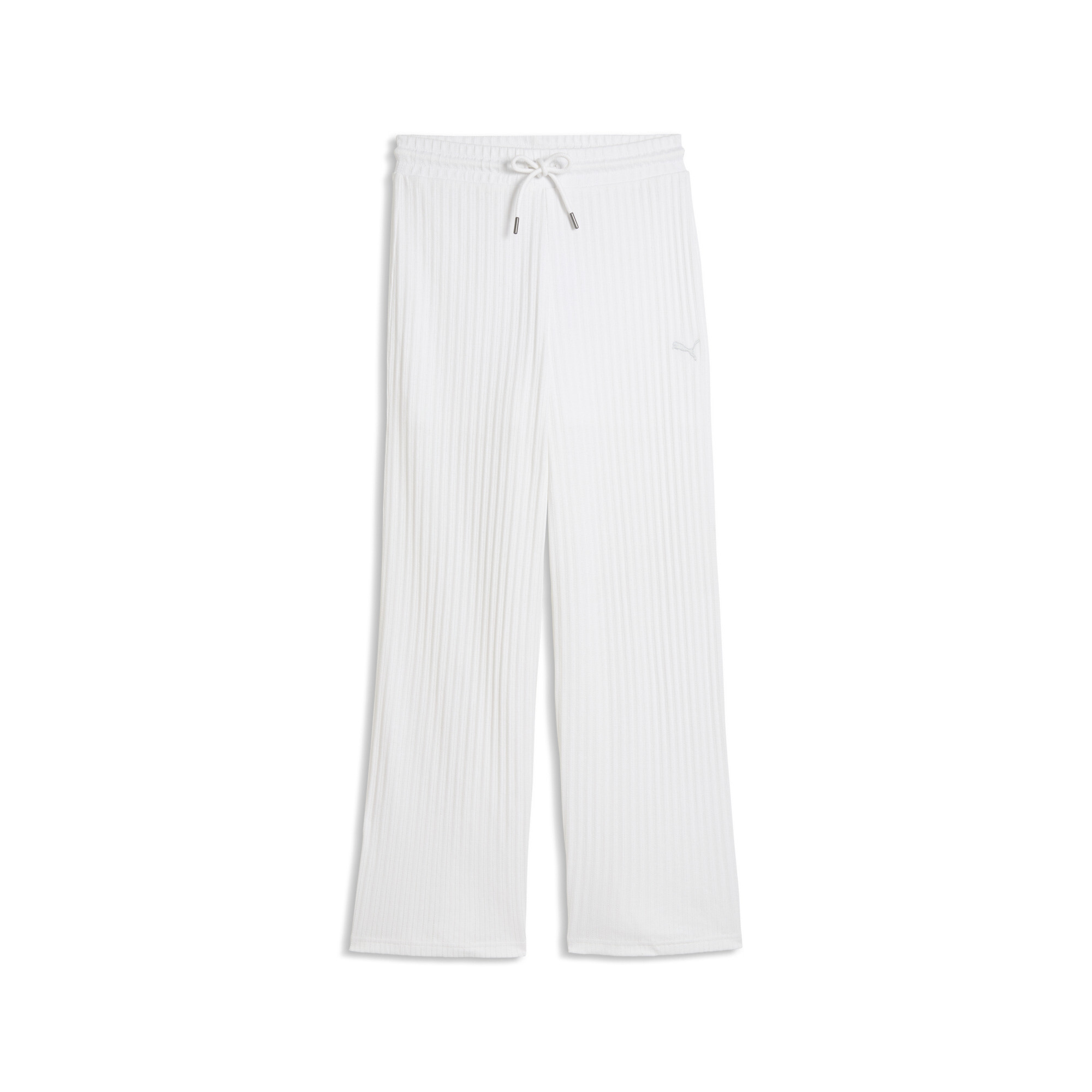 PUMA HER broek met hoge taille en wijde pijpen voor Dames, Wit, Maat XS thumbnail 3