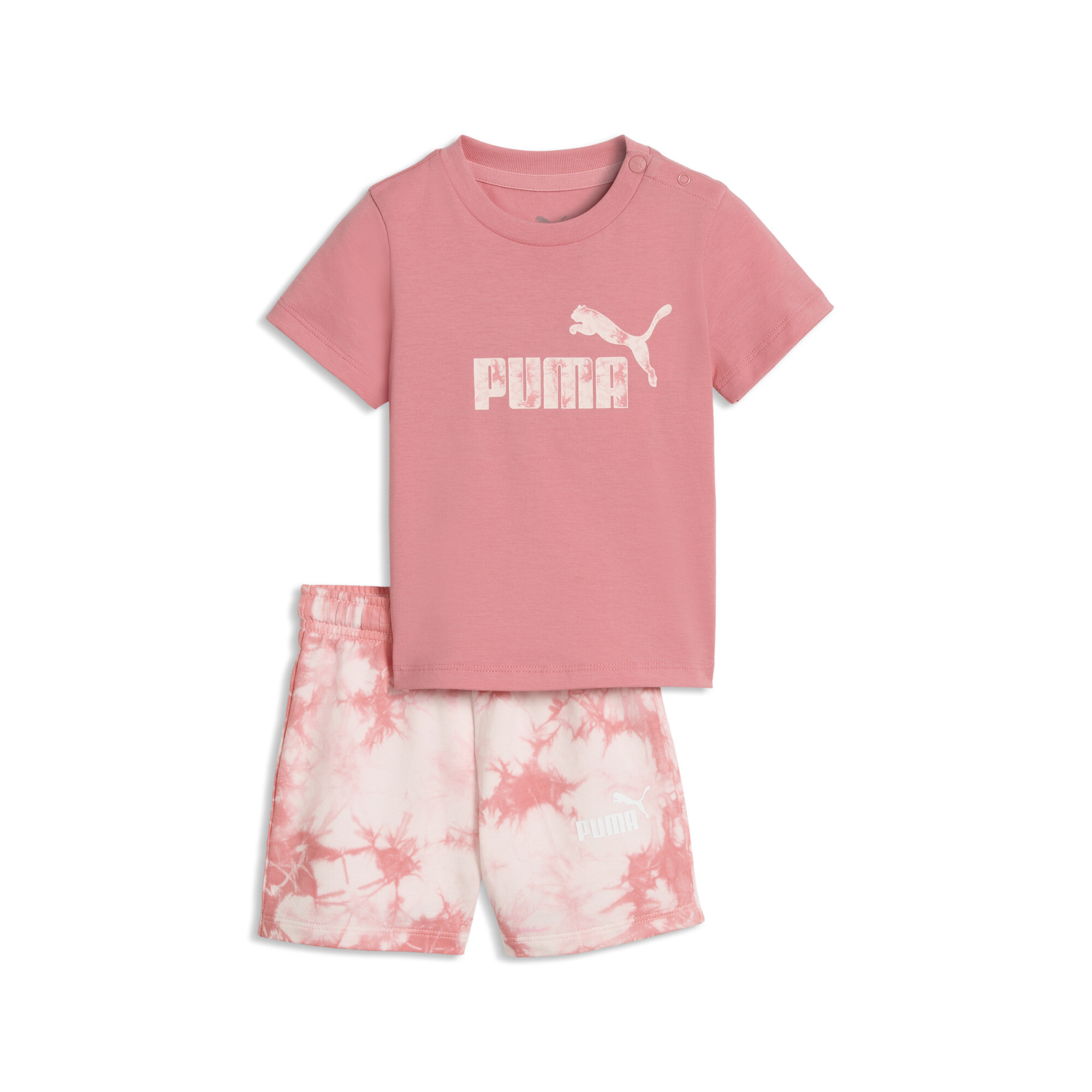 PUMA Essentials tied-dye-set met T-shirt en short, Roze, Maat 1-2Y