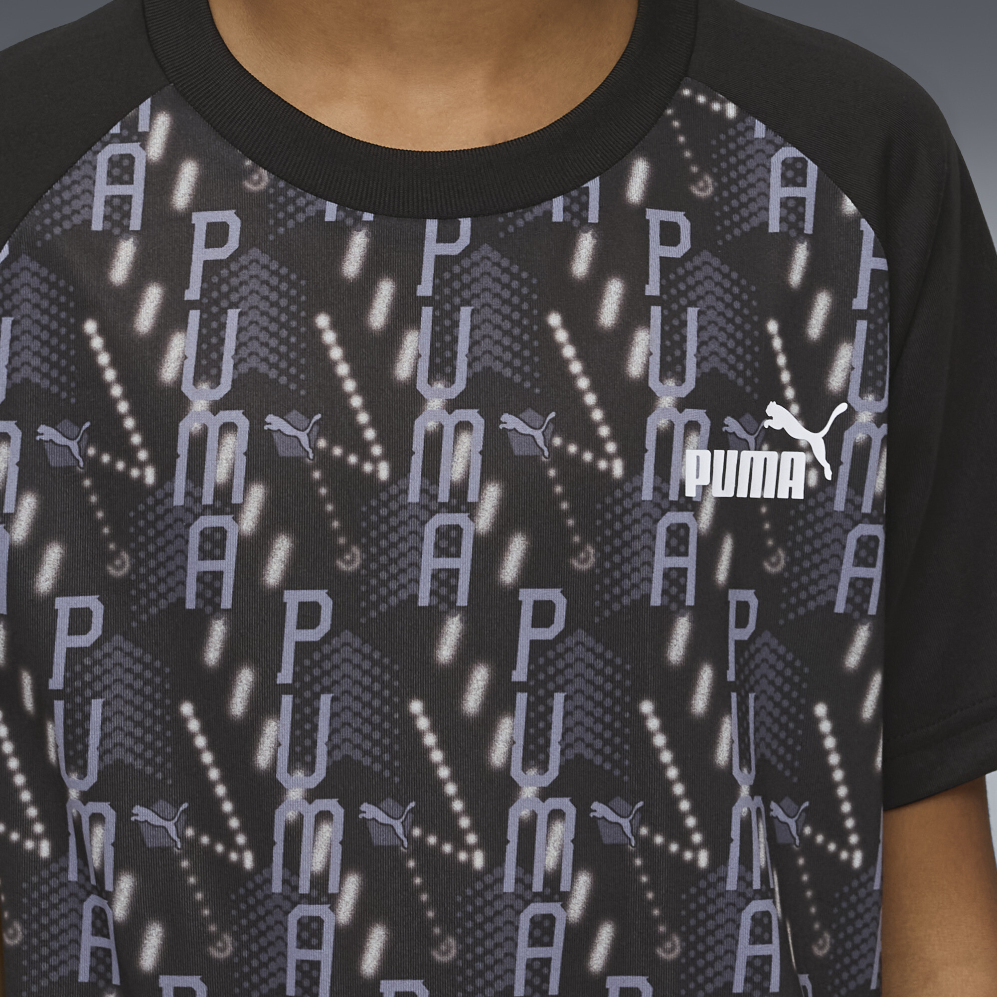 PUMA TRAIN ALL DAY Essentials bedrukte set met T-shirt en short voor Heren, Zwart, Maat 7-8Y thumbnail 4