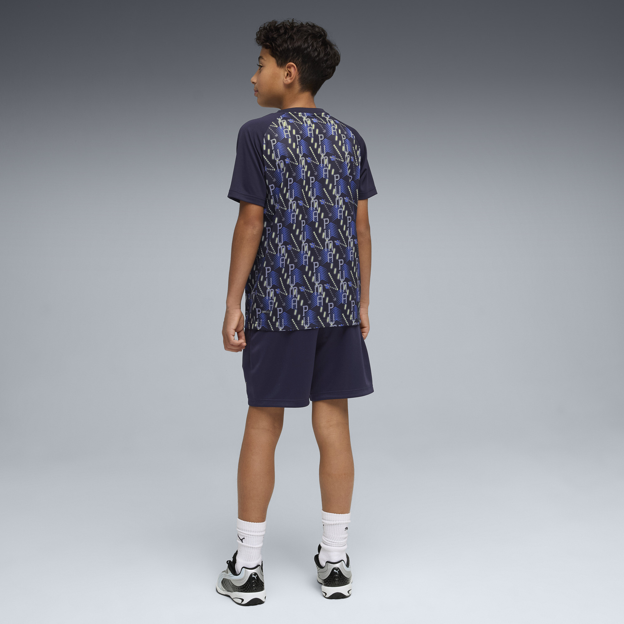 PUMA TRAIN ALL DAY Essentials bedrukte set met T-shirt en short voor Heren, Blauw, Maat 9-10Y thumbnail 5