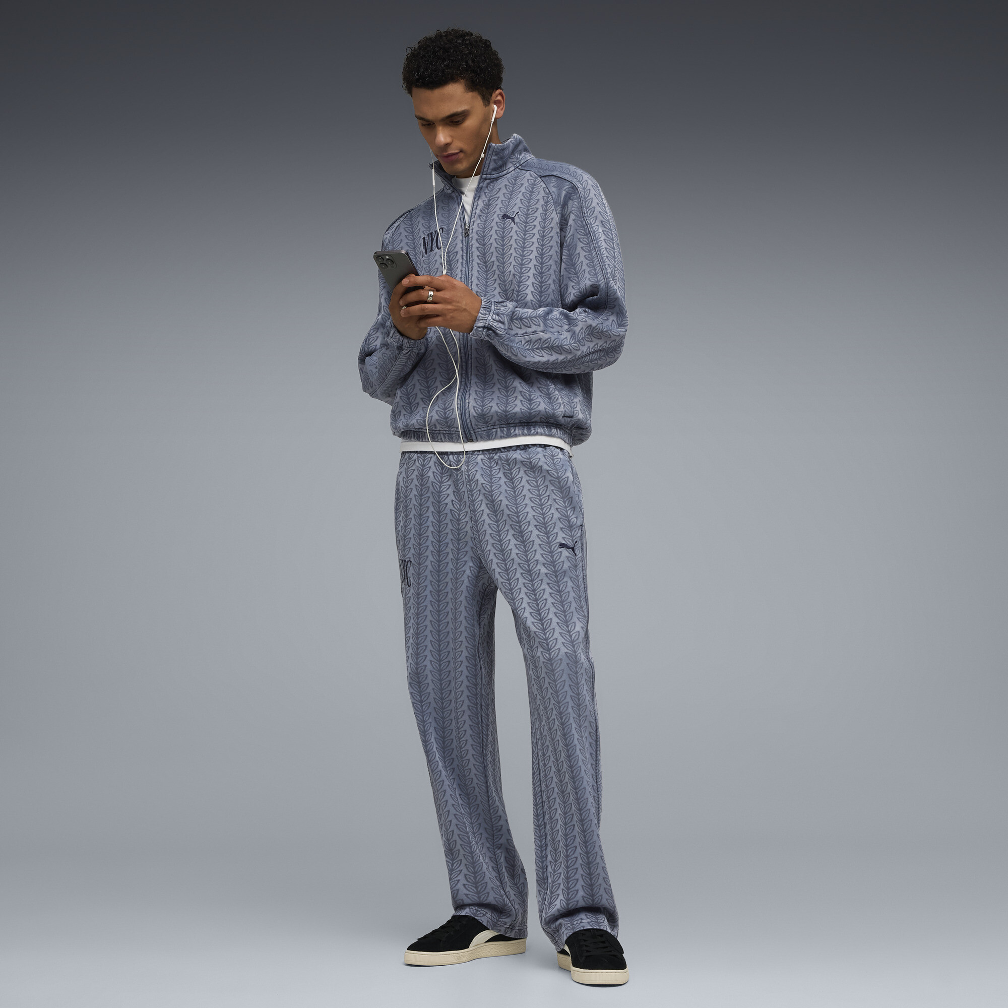 PUMA T7 Jacquard NYC Men's Track Pants in Blue, Size XL
