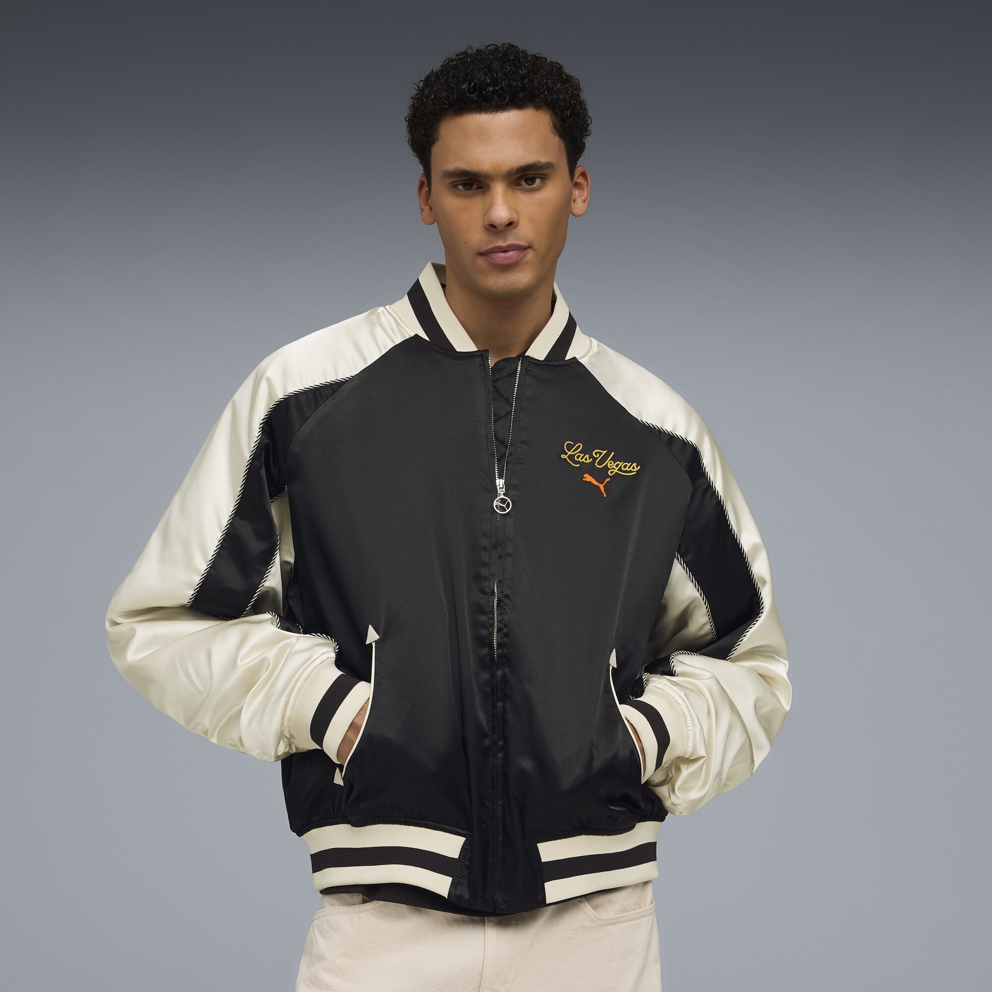 PUMA T7 Las Vegas Men's Bomber Jacket in Black, Size M