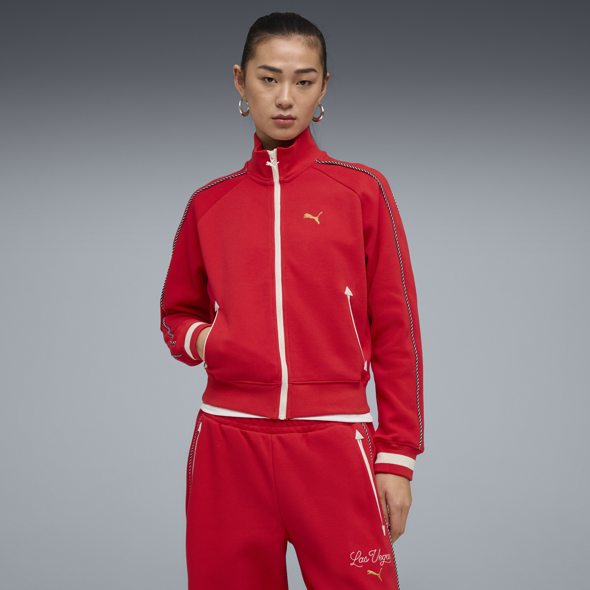 PUMA T7 Las Vegas Women's Short Track Jacket in Red, Size S