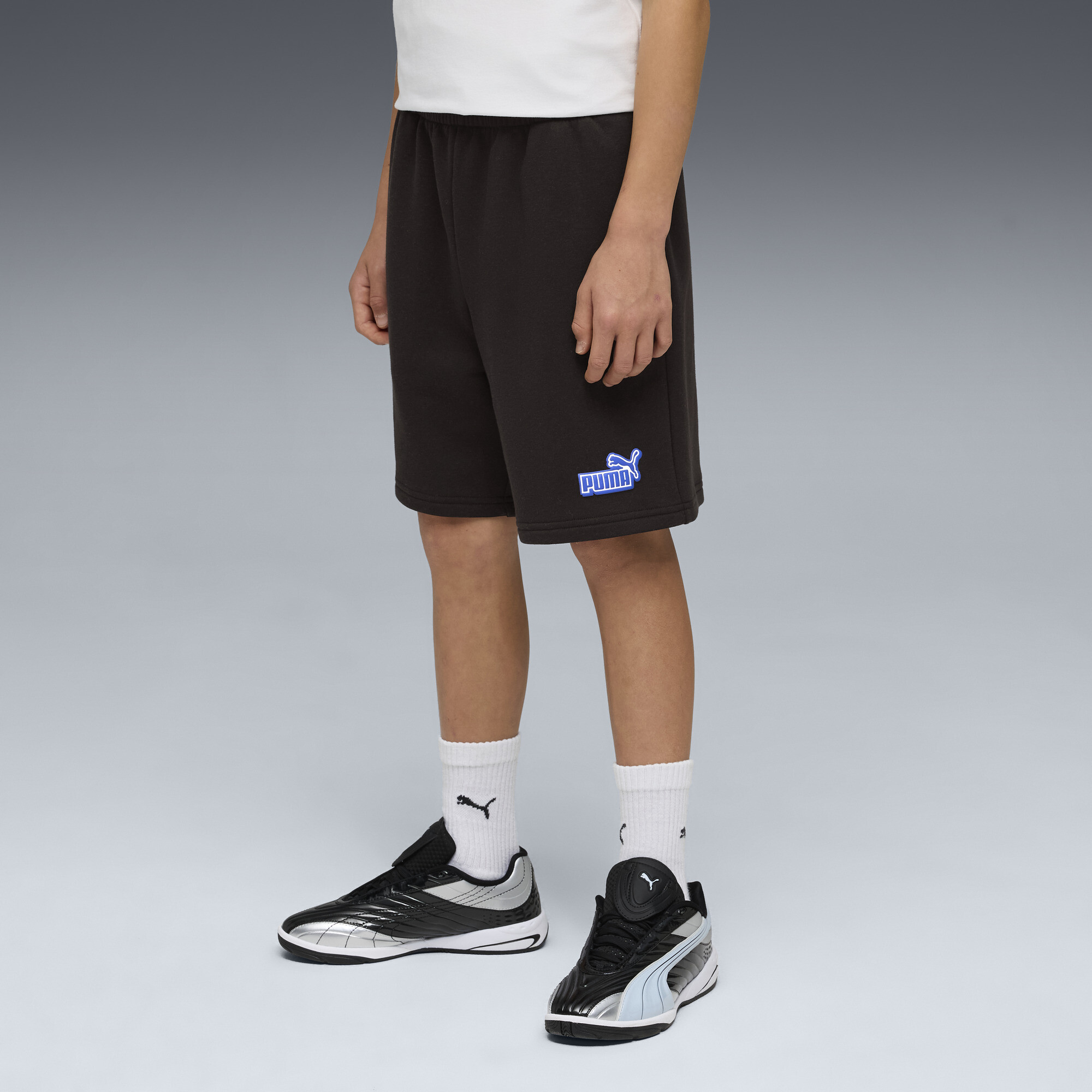PUMA Essentials Logo Lab relaxed short voor Heren, Zwart, Maat 9-10Y thumbnail 4