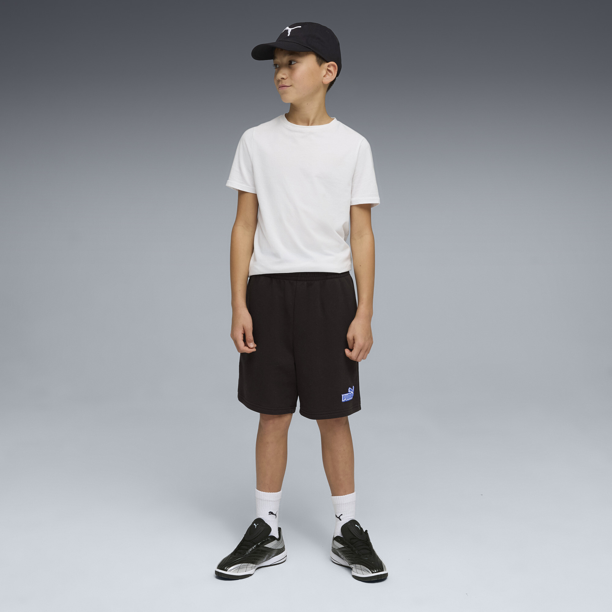 PUMA Essentials Logo Lab relaxed short voor Heren, Zwart, Maat 9-10Y thumbnail 2