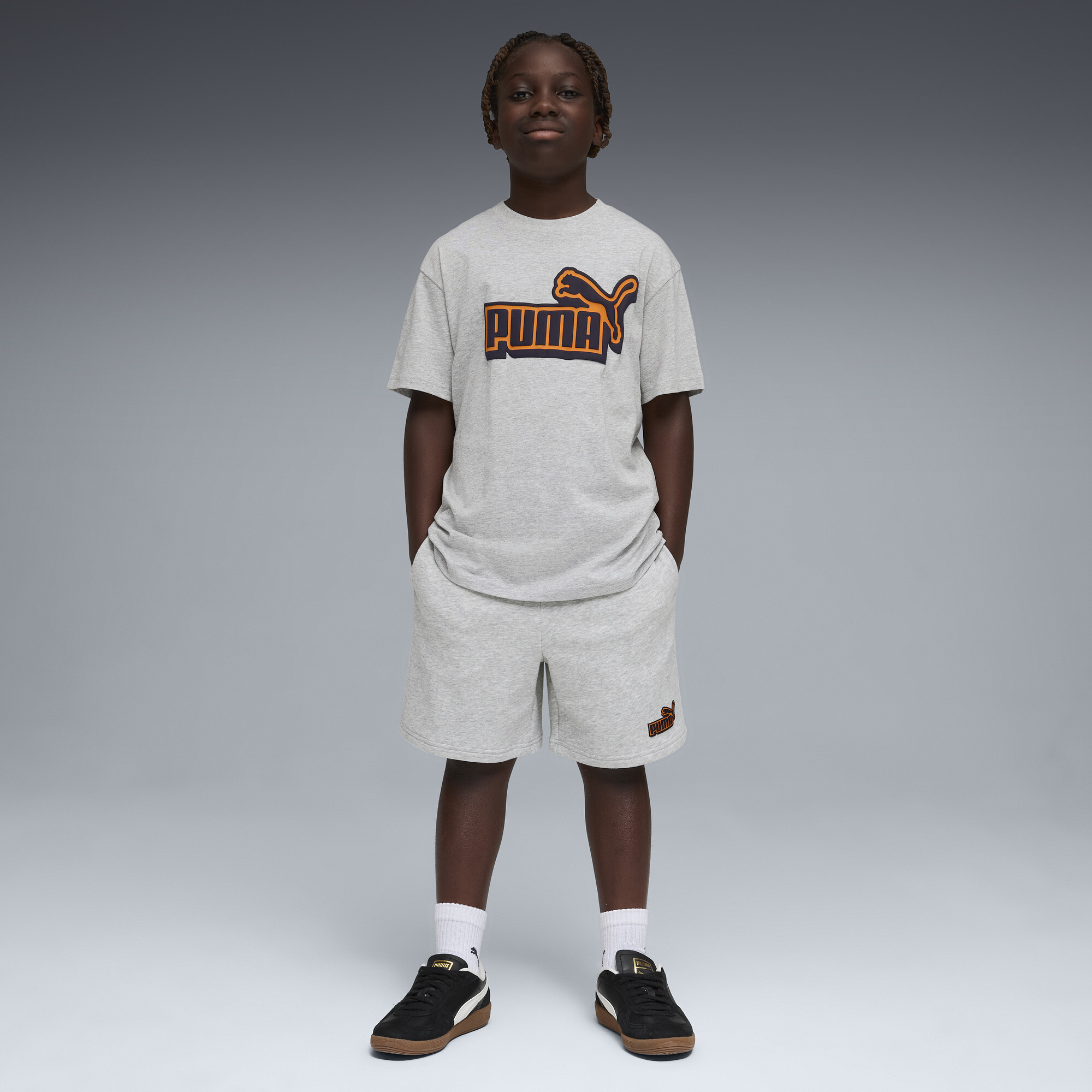 PUMA Essentials Logo Lab relaxed short voor Heren, Grijs, Maat 15-16Y thumbnail 2