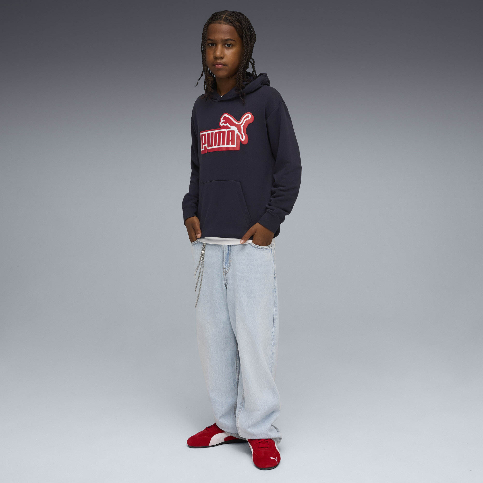 PUMA Essentials Logo Lab relaxte hoodie voor Heren, Blauw, Maat 7-8Y thumbnail 2