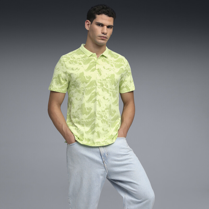 PUMA Essentials Elevated All-Over-Printed Jersey Polo