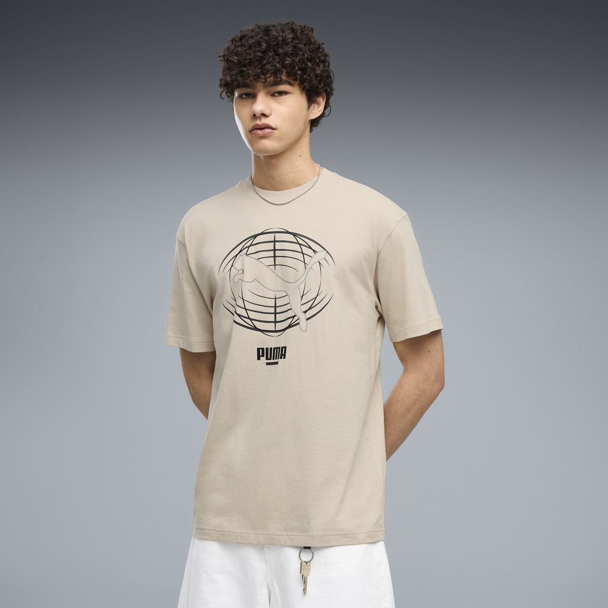 PUMATECH Relaxed Graphic T-Shirt Men in Silver Fog, Large