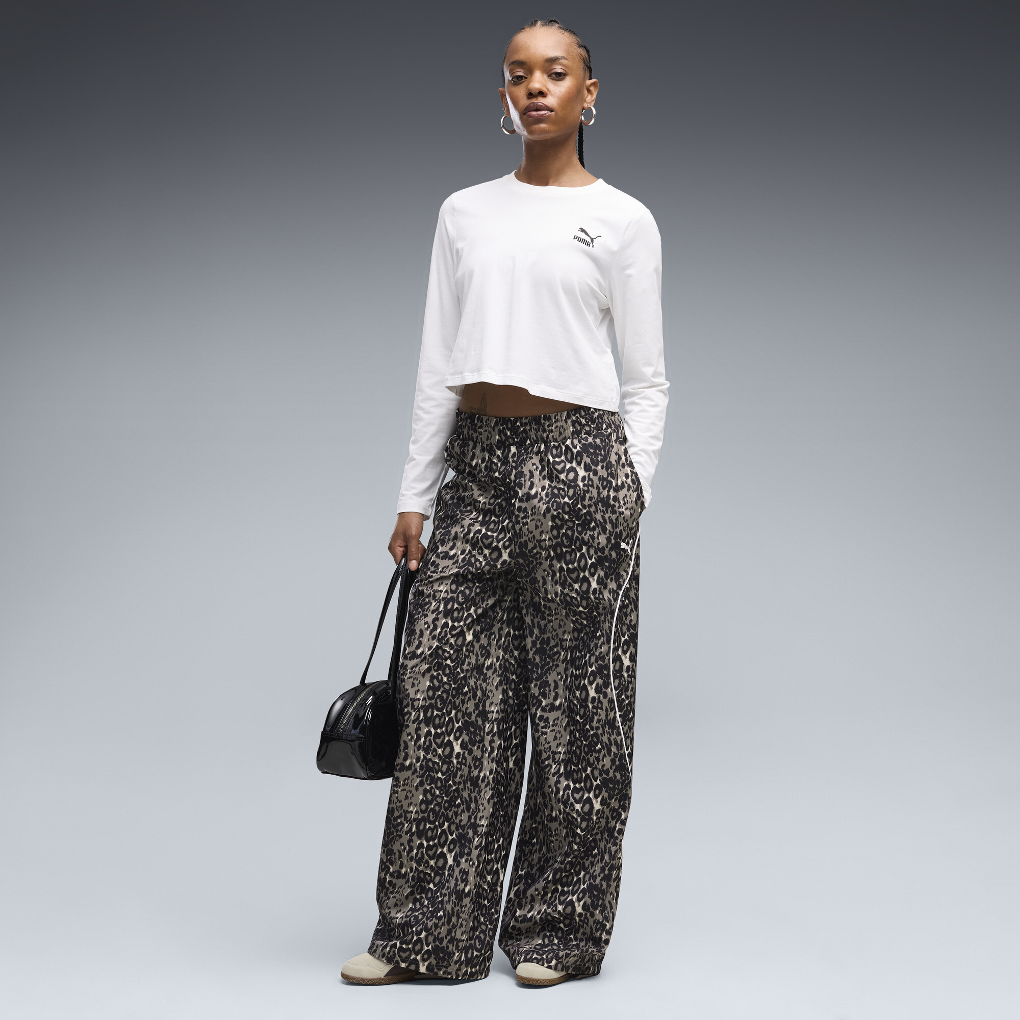 PUMA Sport Relaxed Animal Printed Wide Leg Pants Women