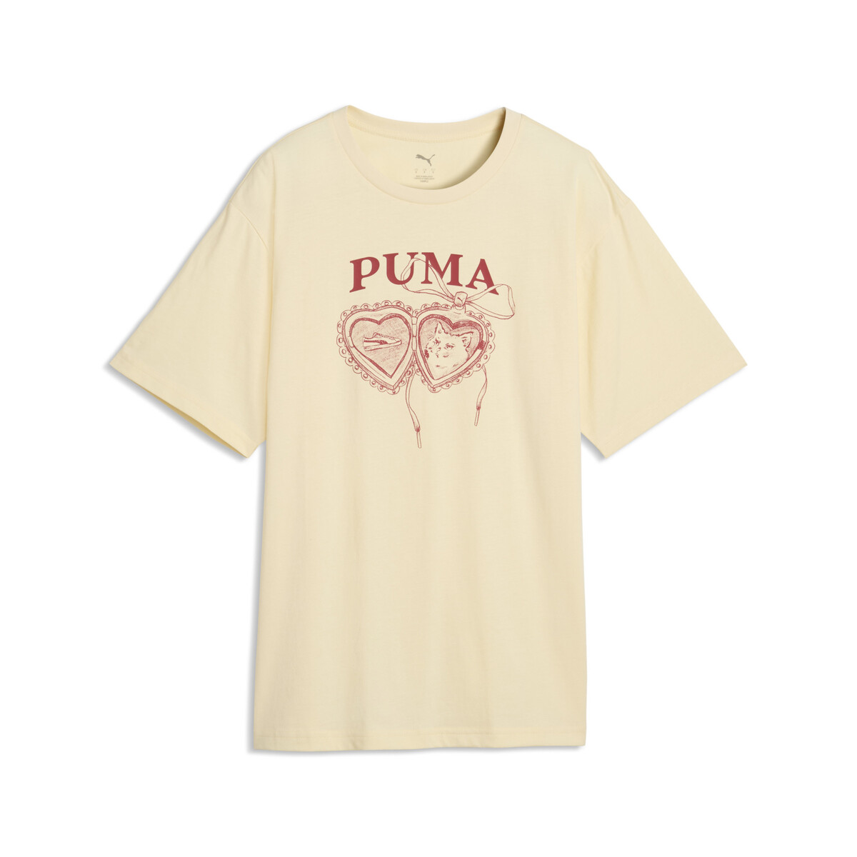 Graphics Relaxed Charm T-Shirt Women in Buttercream by PUMA, XS