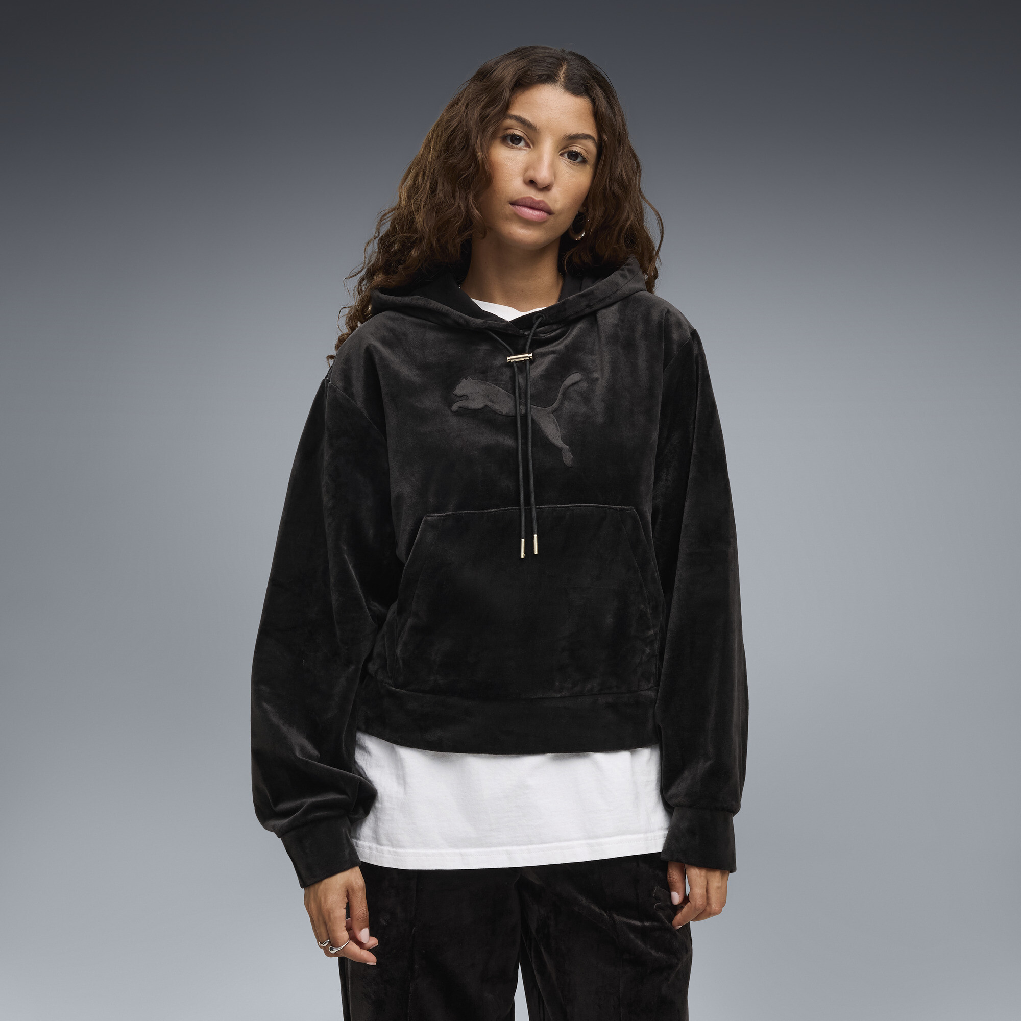 PUMA Hoodie en velours Essentials Elevated Standard Femme Vêtements