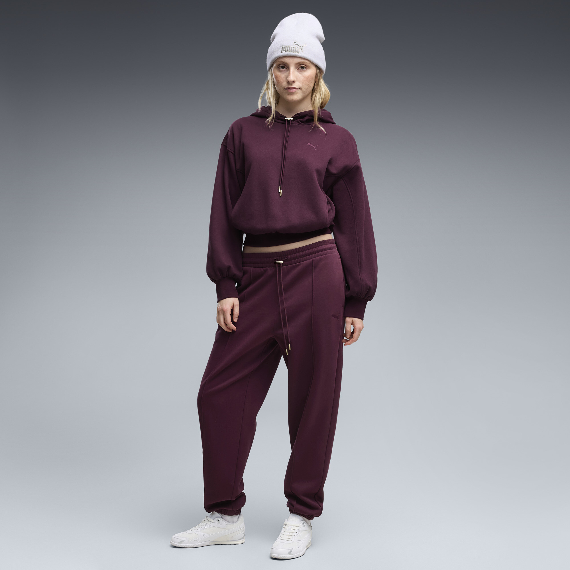 PUMA HER Fleece Hose Damen, Kleidung, Rot, S