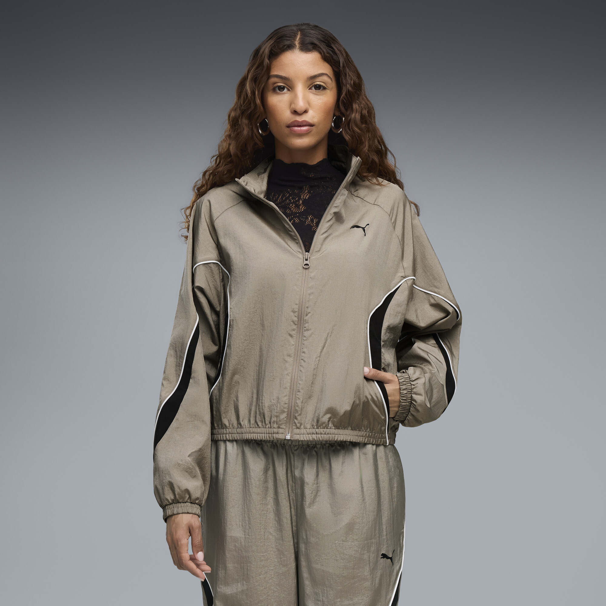 Veste tisse dcontracte PUMA Sport Femme Vtements Beige S 65$