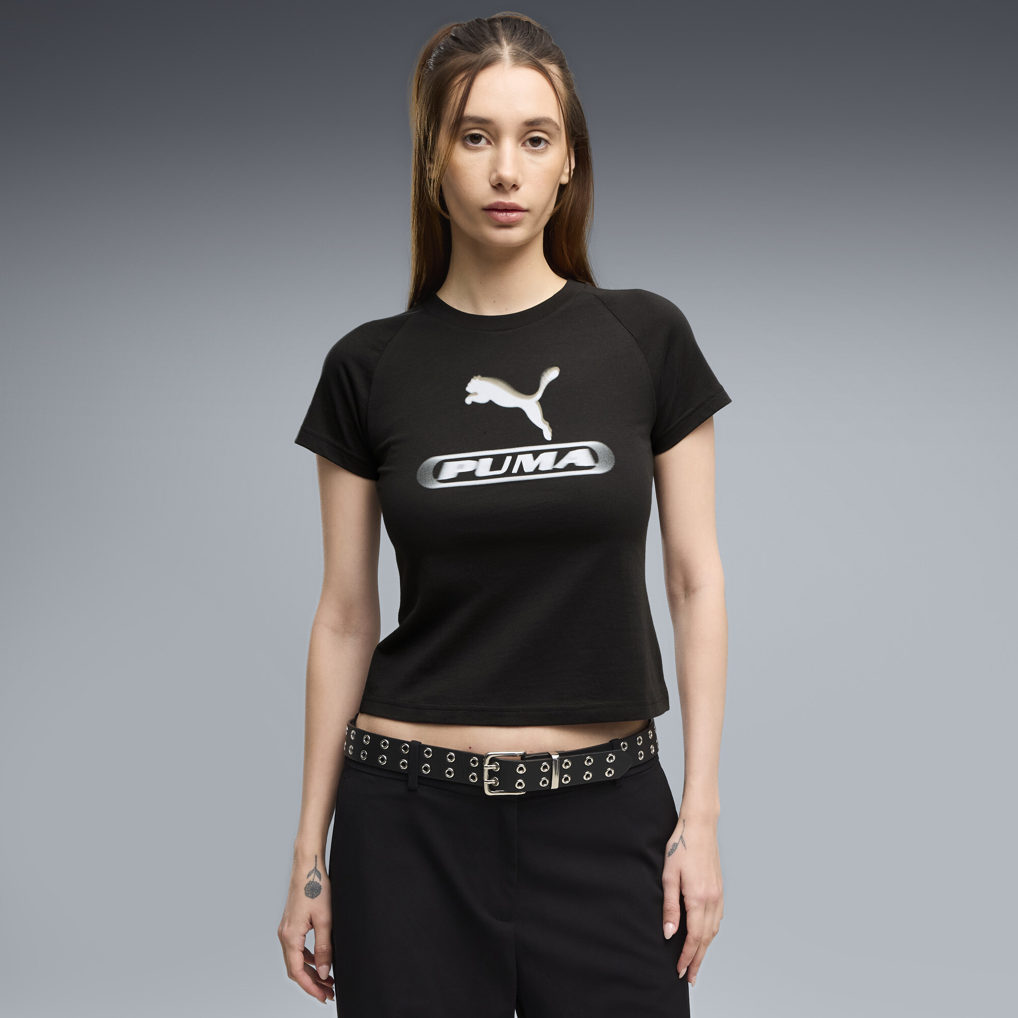 T-shirt slim imprims PUMA Sport Femme Vtements Noir S 25 €
