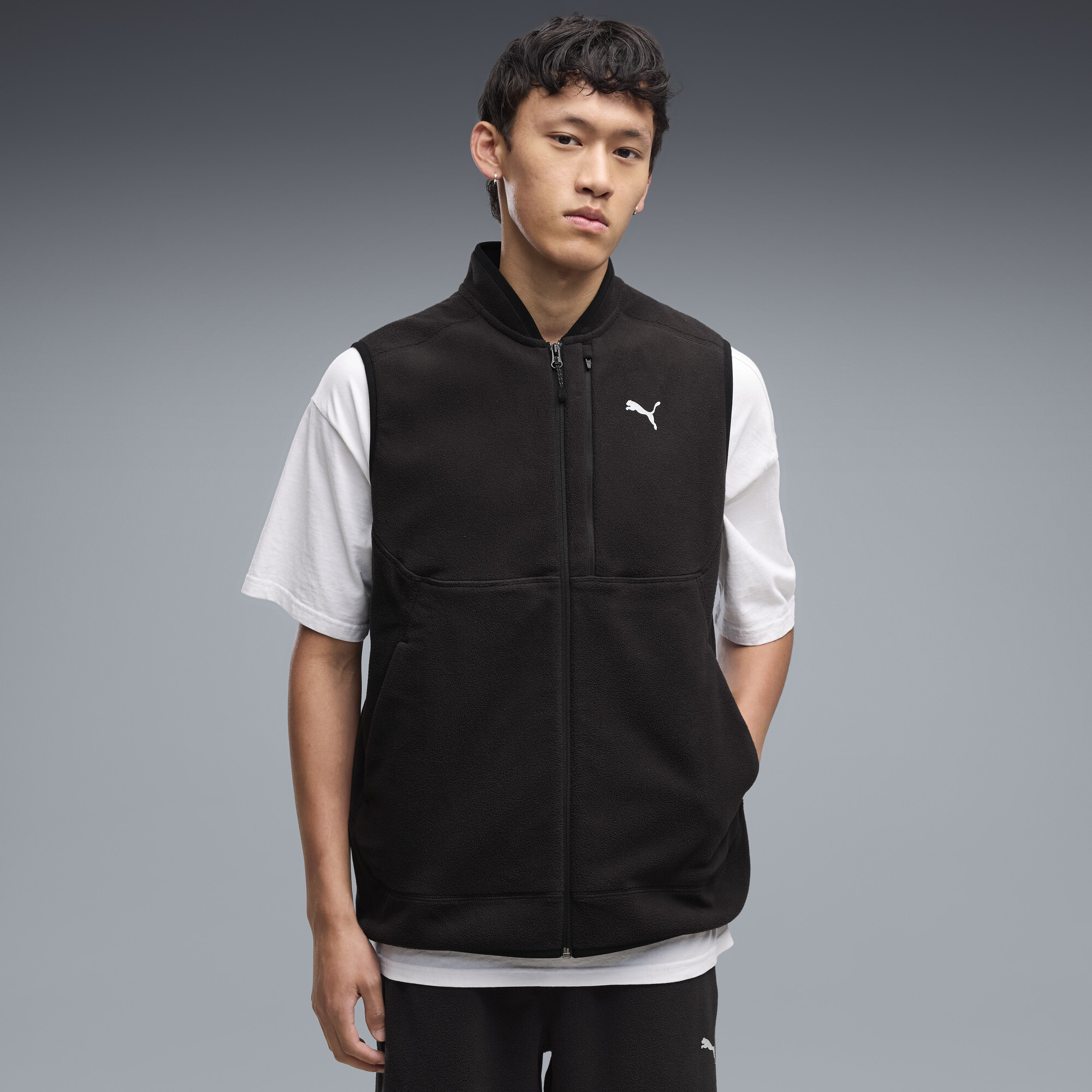 PUMATECH Polarfleece Weste Herren, Kleidung, Schwarz, M