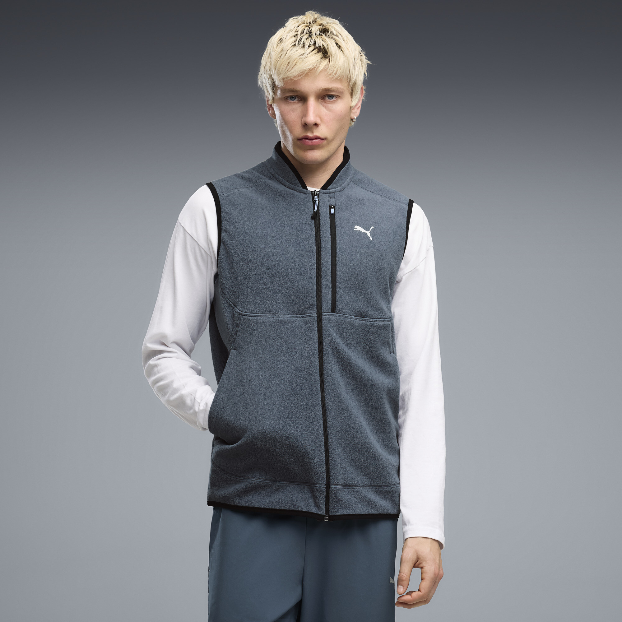 PUMATECH Polarfleece Weste Herren, Kleidung, Blau, S